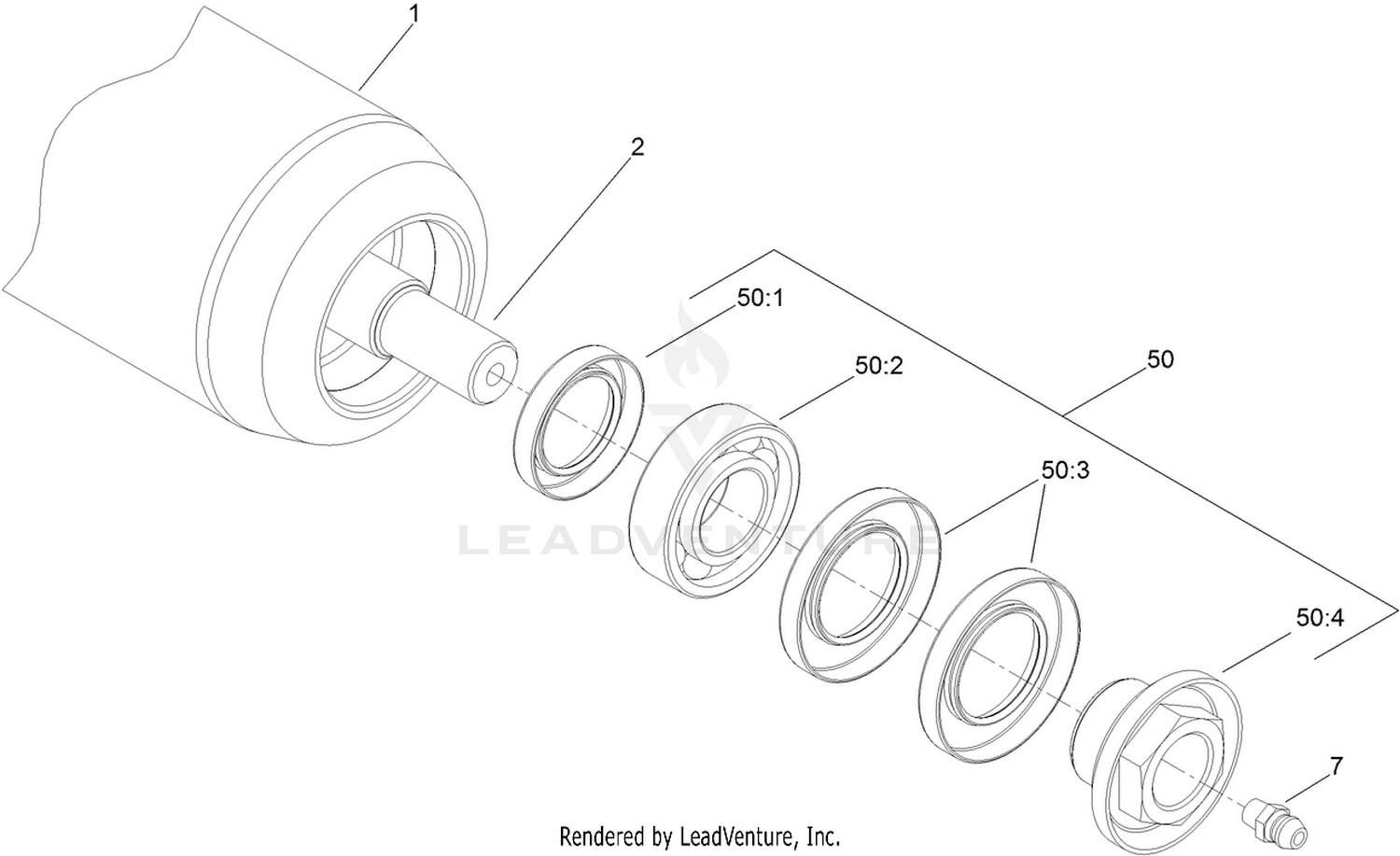 Long Rear Roller Assembly No. 137-6120