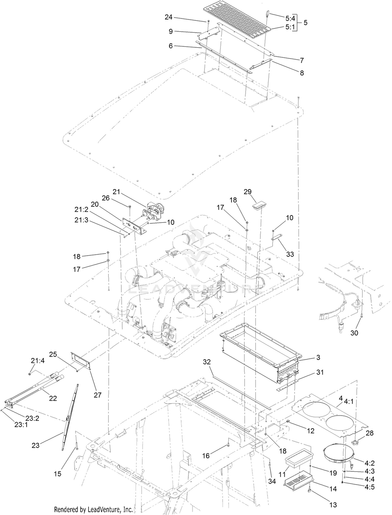 Windshield Wiper and Condenser Core Assembly
