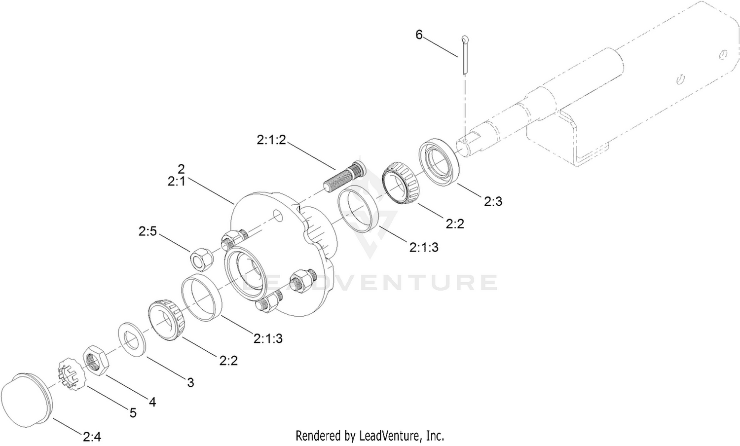 Hub and Axle Assembly No. 117-1458