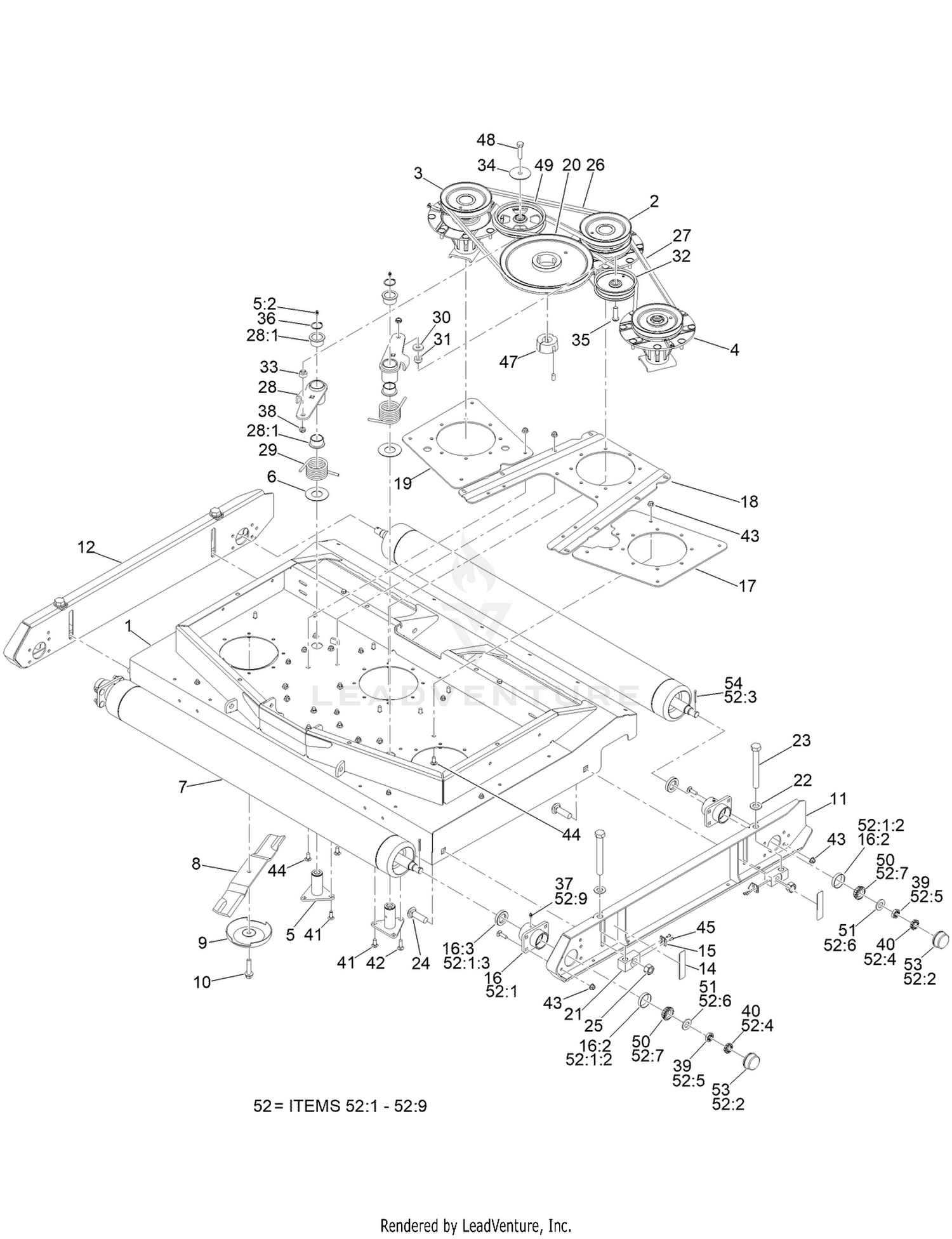 Blade, Pulley and Spindle Assembly