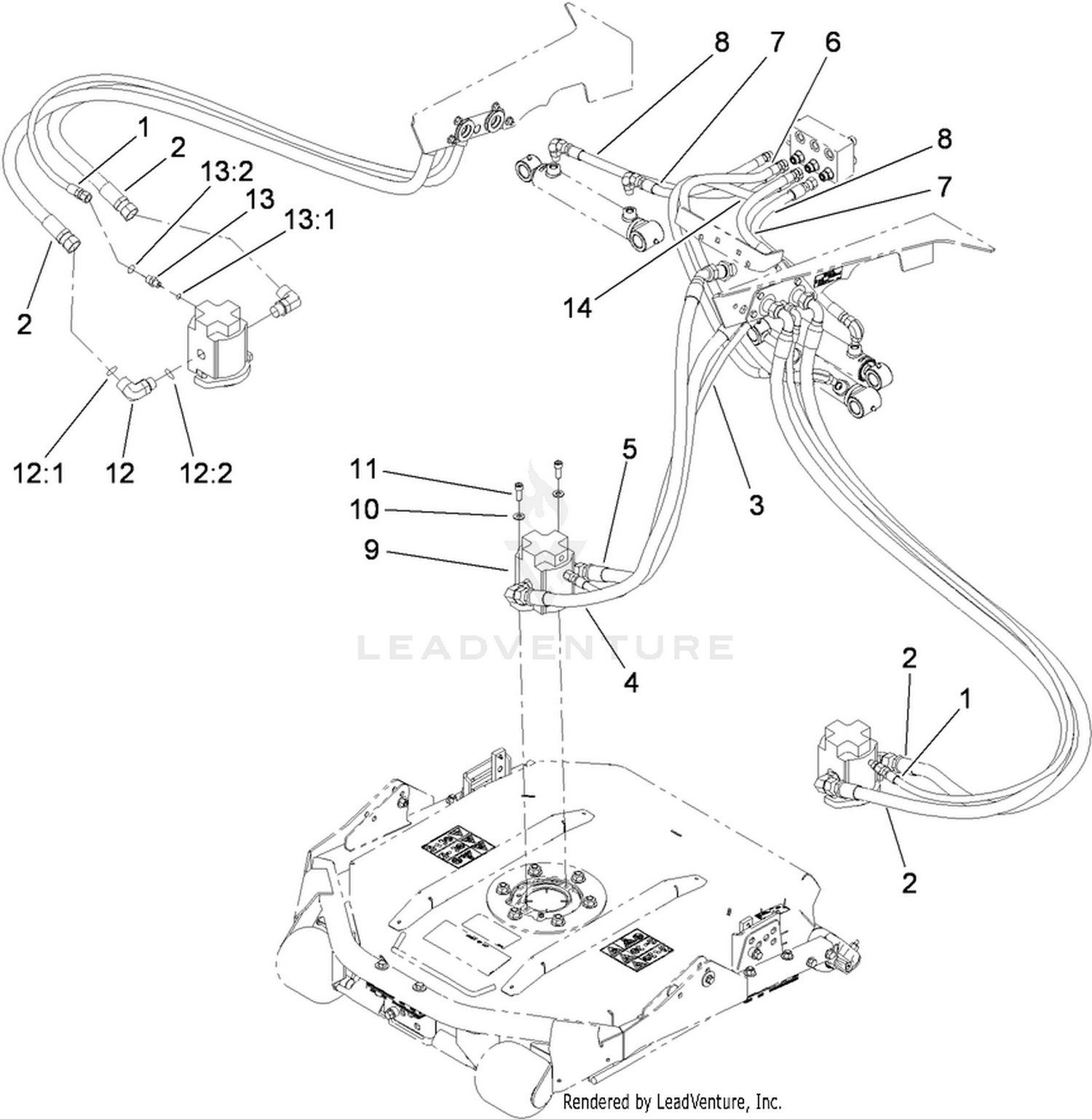 No. 1, 4 and 5 Hose Installation Assembly