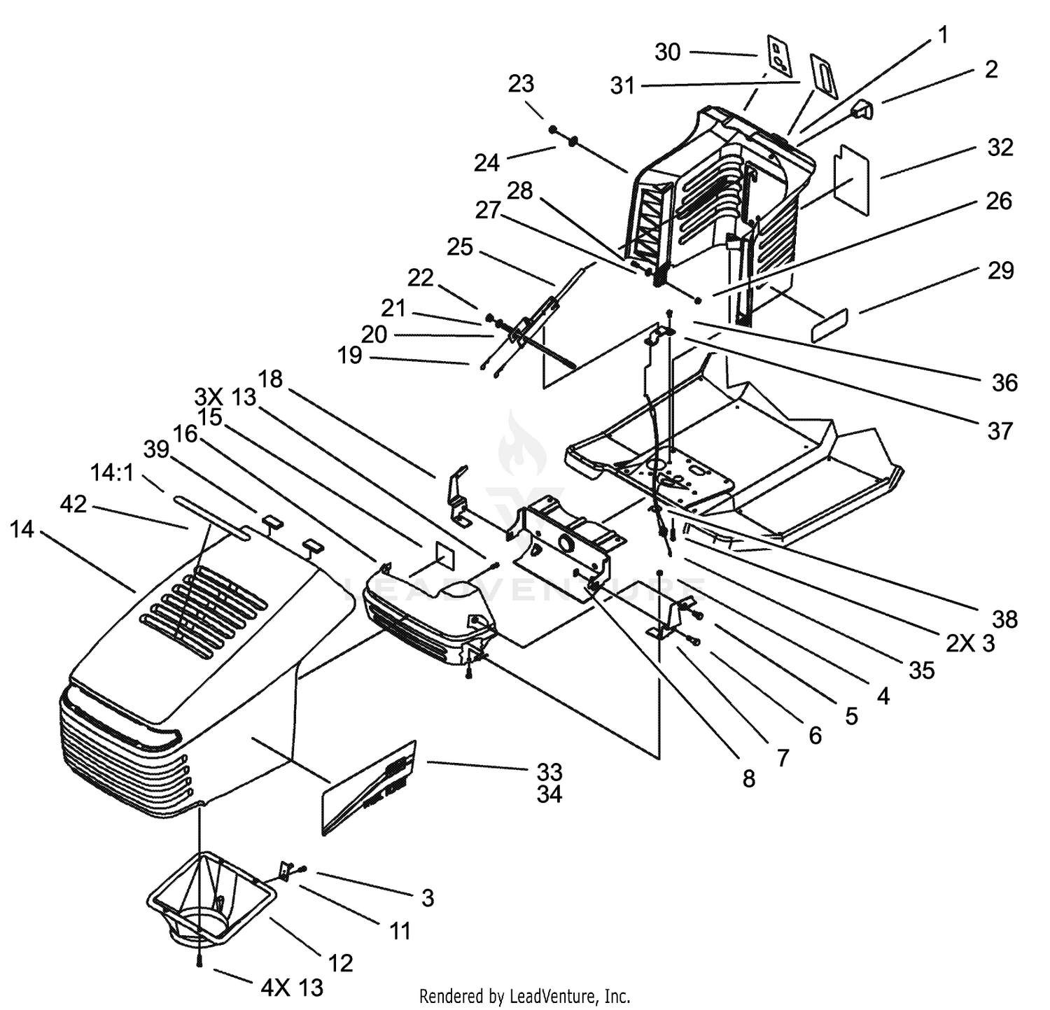 Hood and Tower Assembly