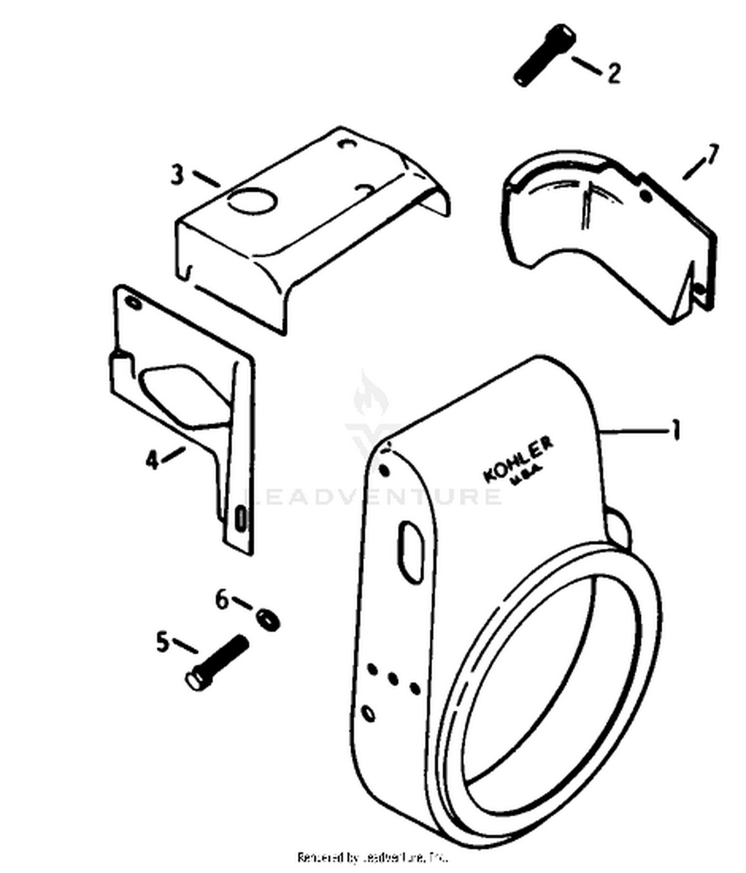 Baffles  Shroud-Engine Assembly-Kohler Model K-321s Spec. No. 60407
