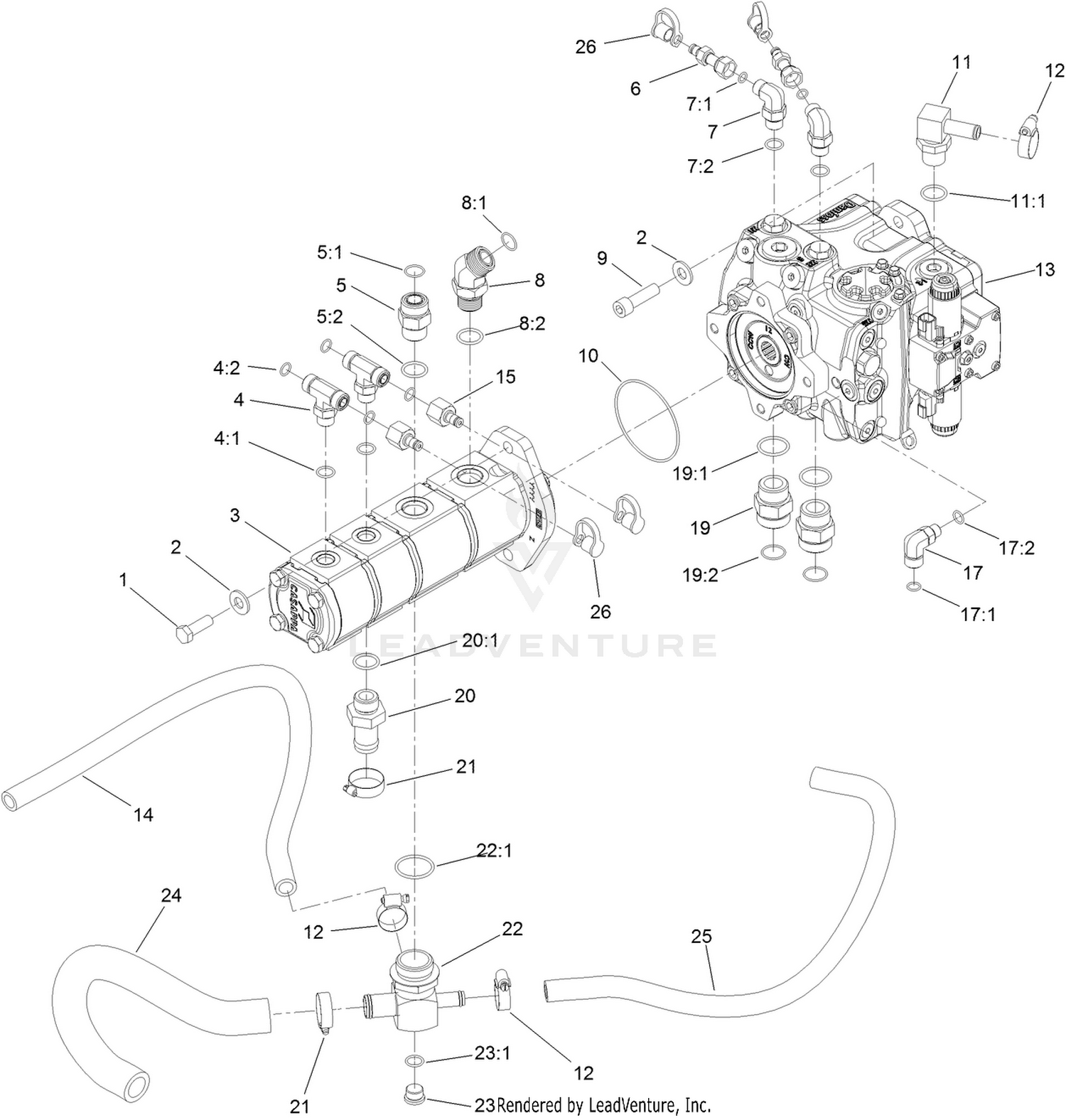 Piston Pump and Gear Pump Assembly