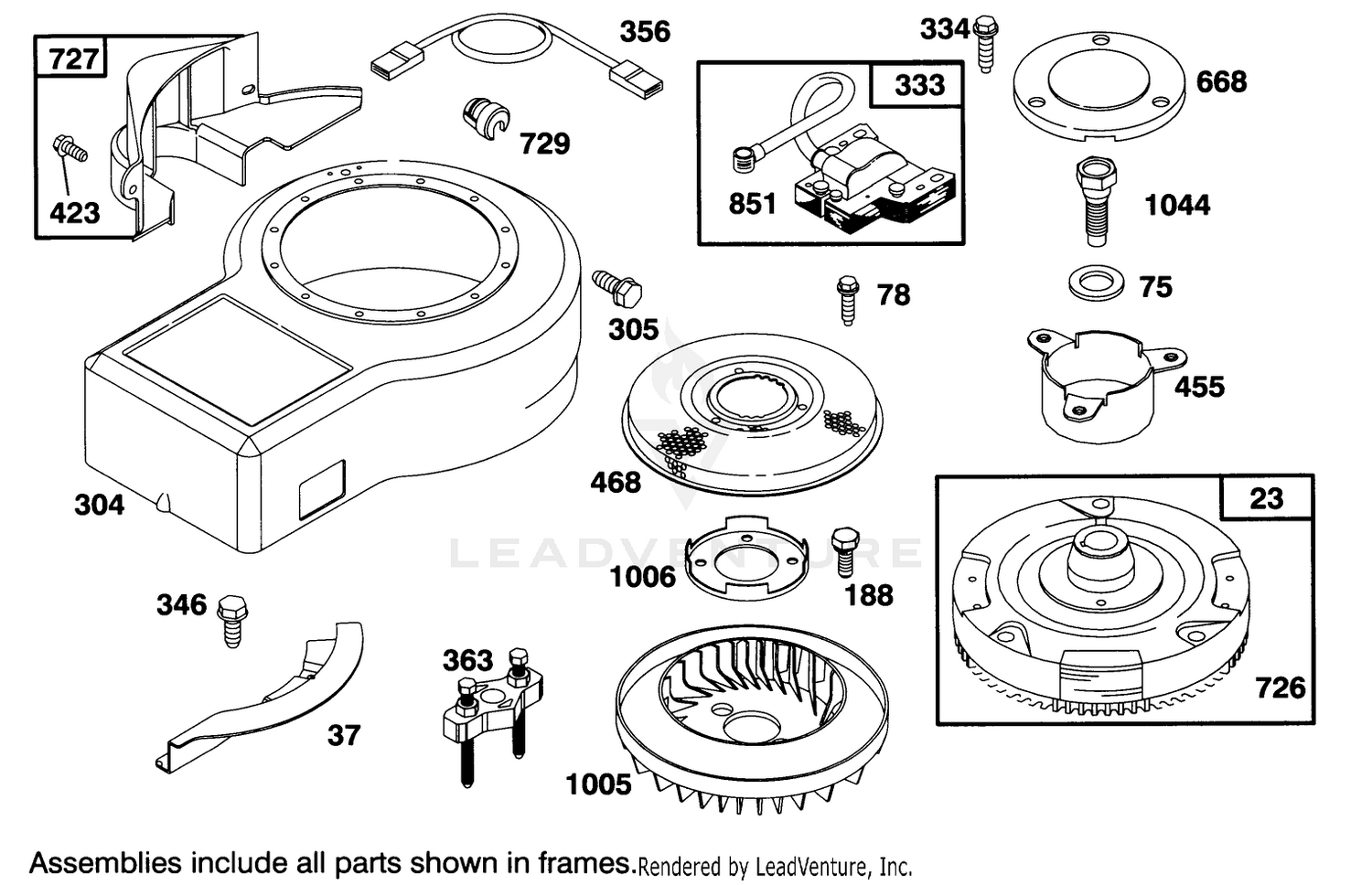 Engine Briggs  Stratton Model 283707-0156-01 6