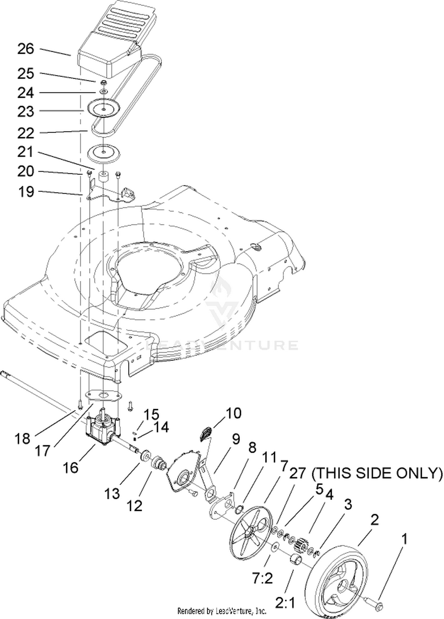 Front Axle and Transmission Assembly
