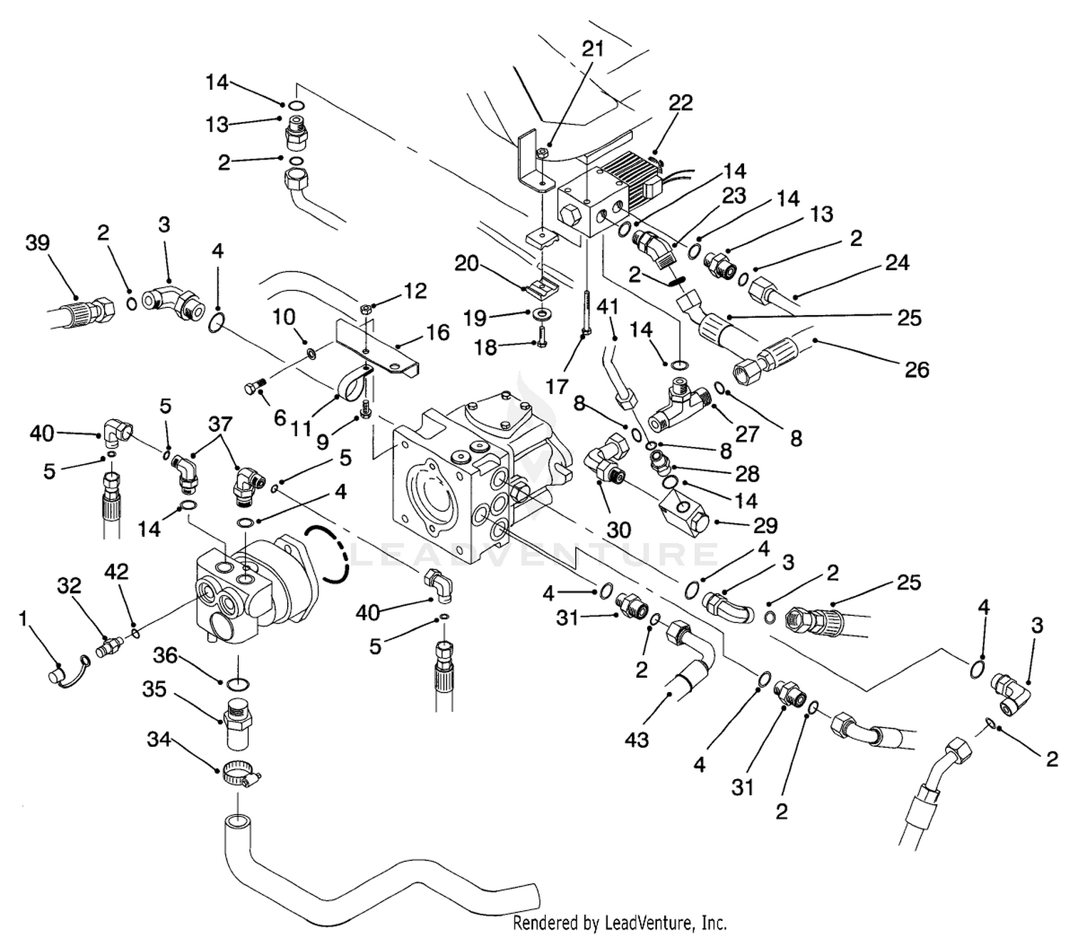 Hydraulic Pump Fittings Assembly