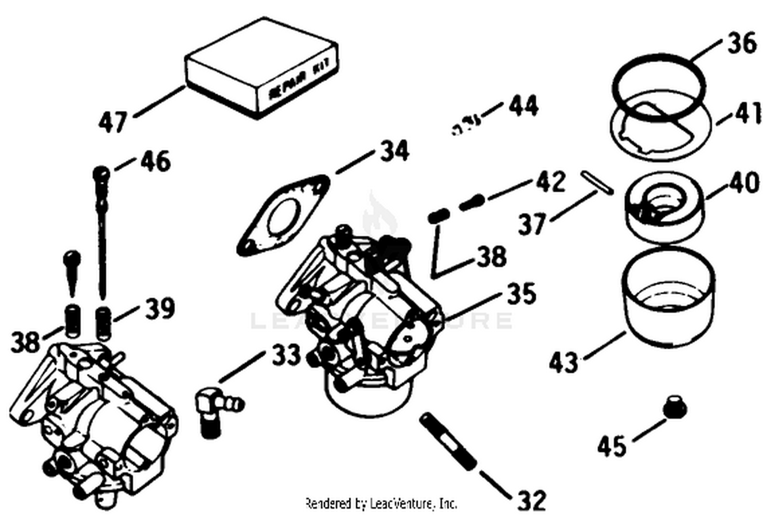 Carburetor-Engine Kohler No. K582qs Type No. Pc-36273a