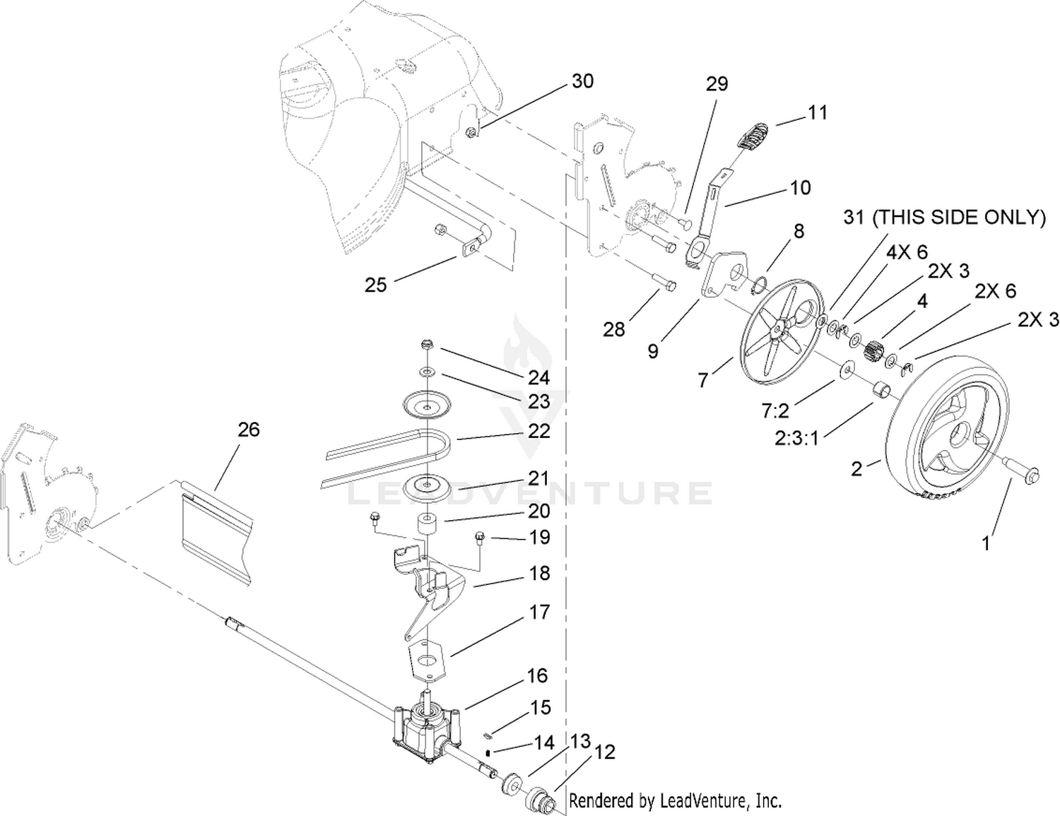 Rear Axle and Transmission Assembly
