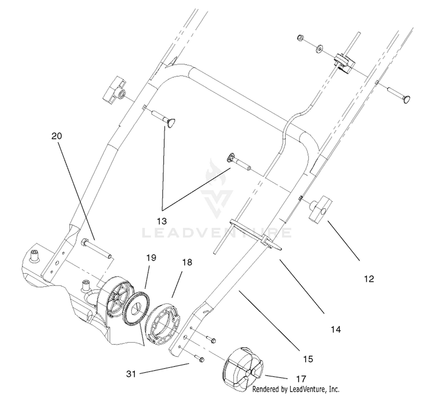 Lower Handle and Adjusting Knob Assembly