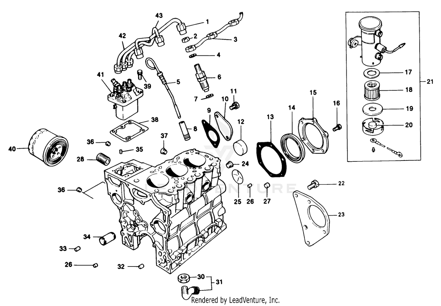 Fuel Supply  Engine Block Assembly