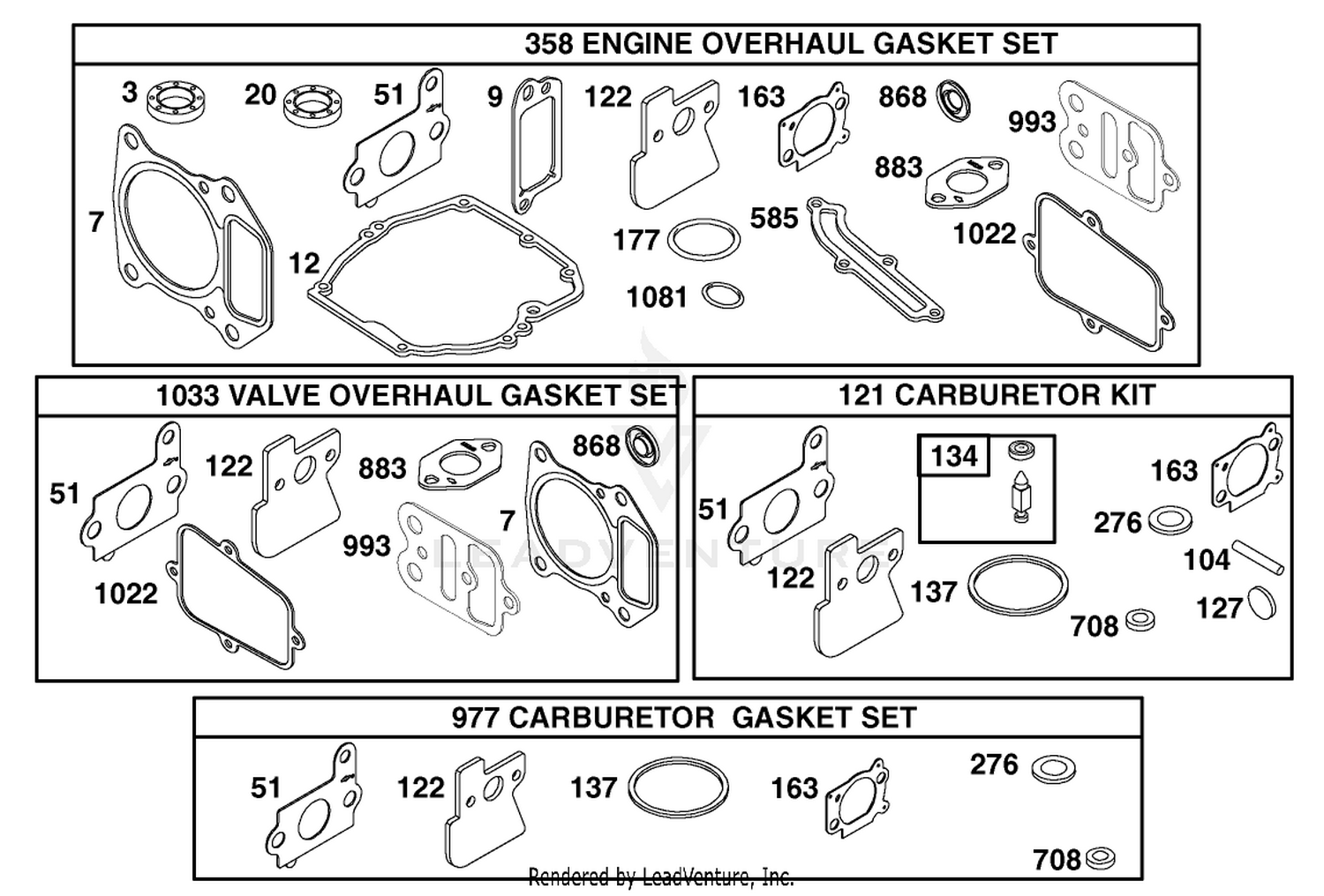 Gasket Assembly Engine GTS 200 (only on: 20789)