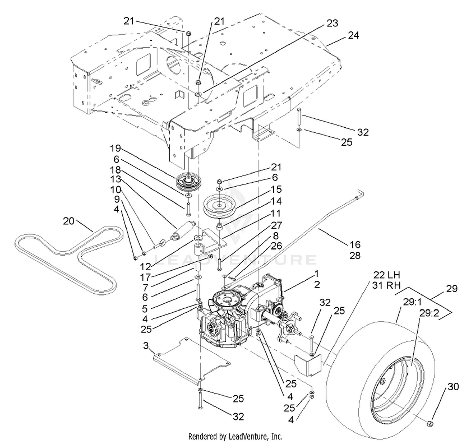 Hydro and Belt Drive Assembly