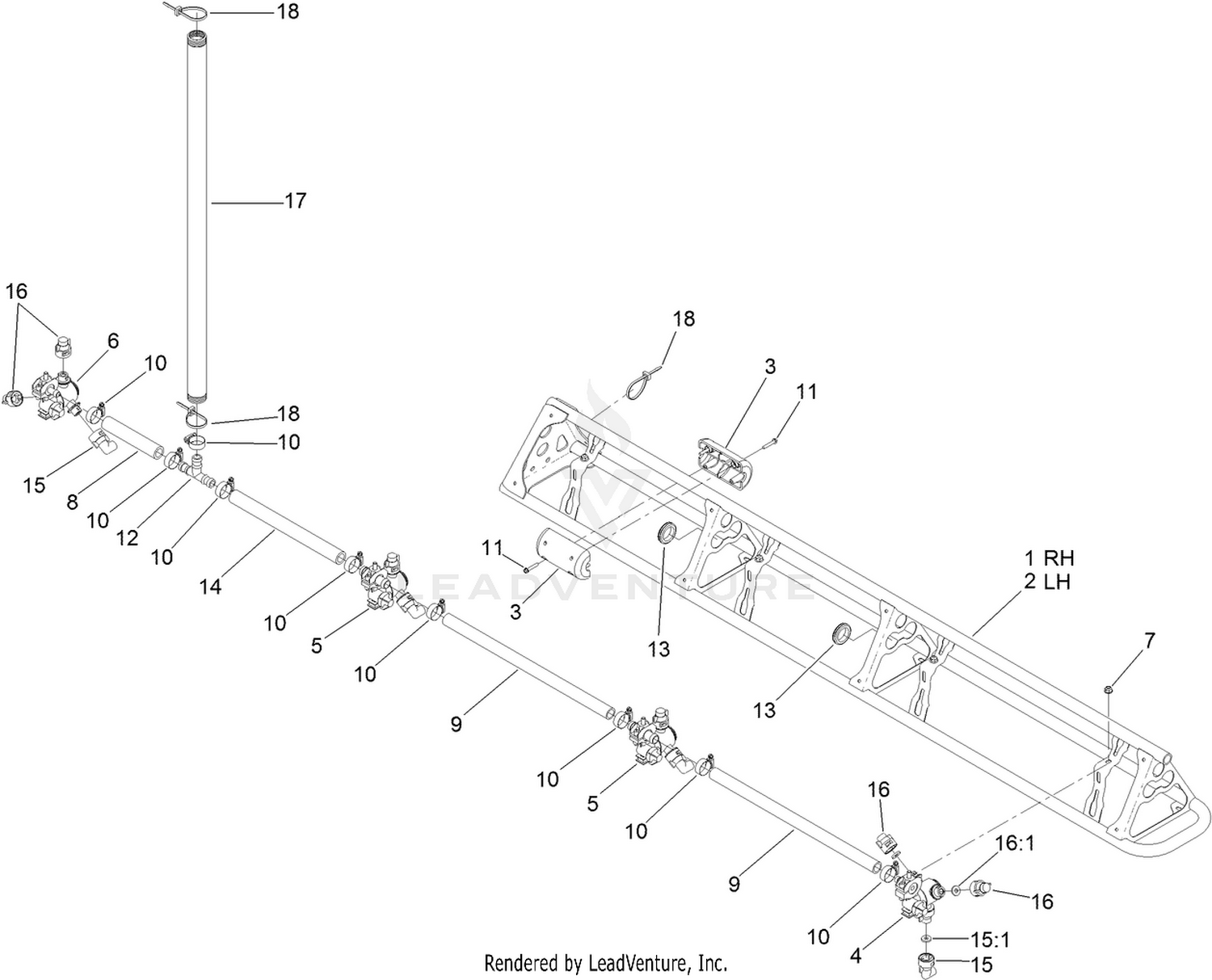 Left and Right Hand Boom Assembly