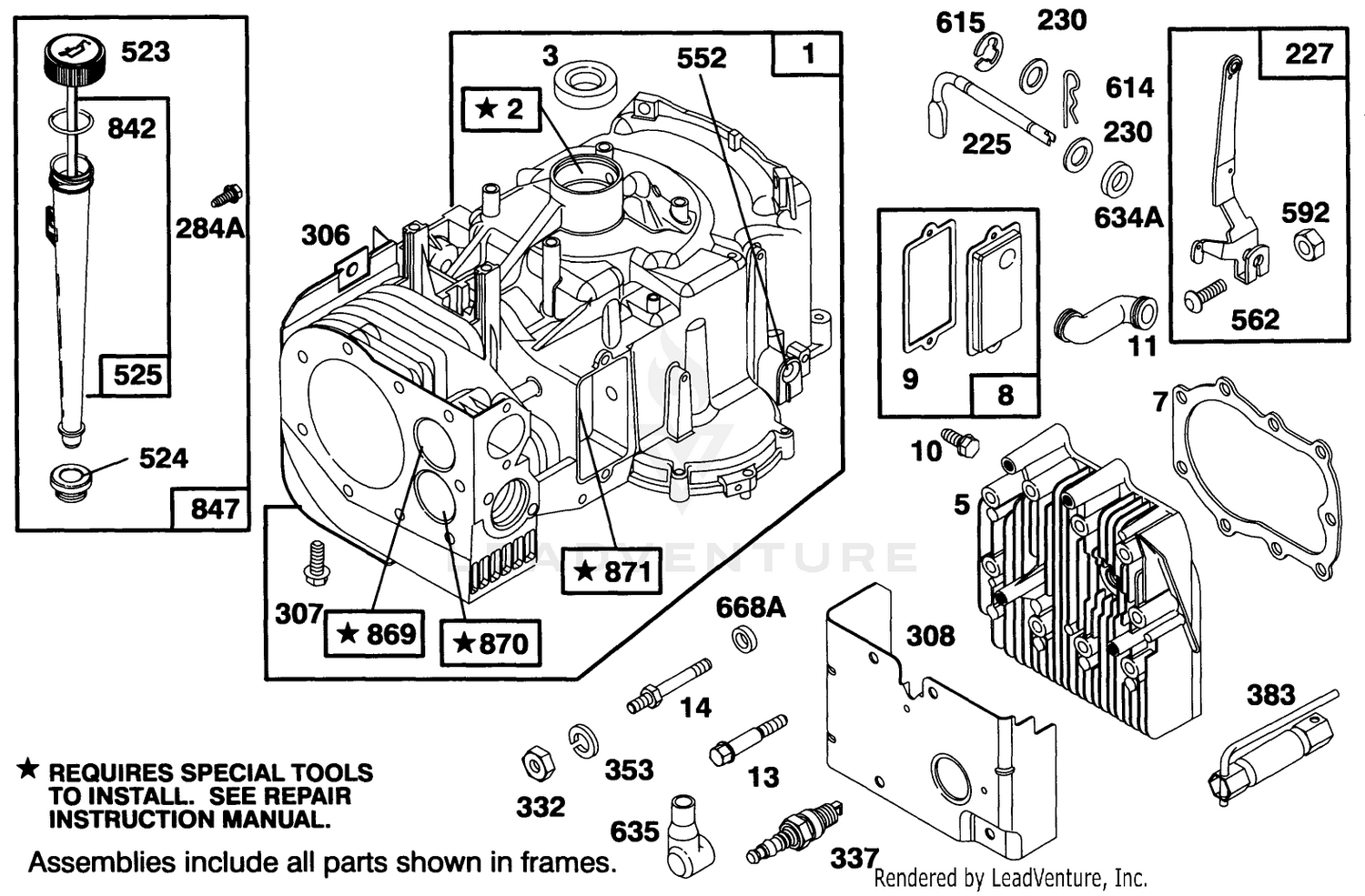 Engine Briggs  Stratton Model 283707-0160-01