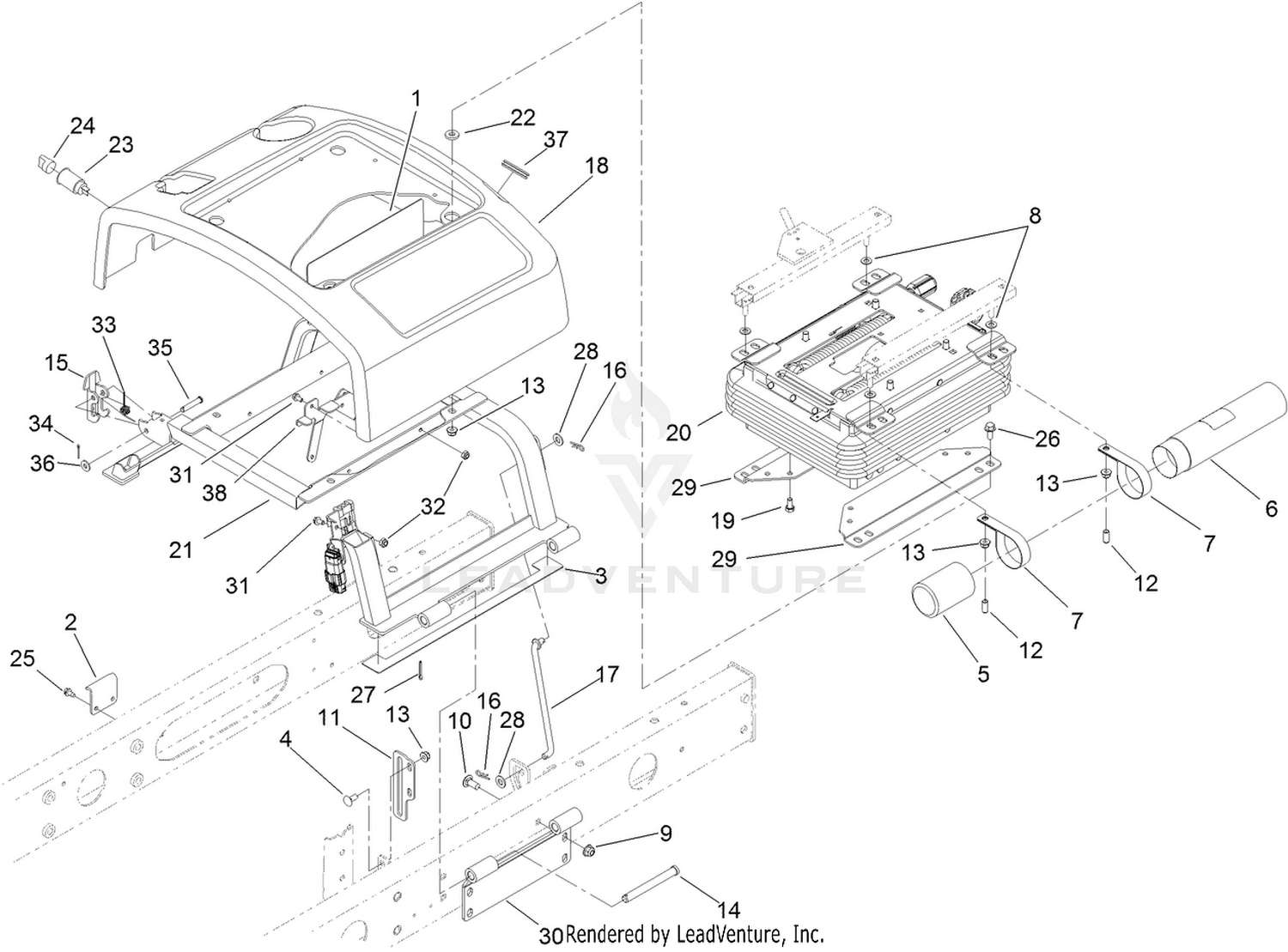 Seat Base and Suspension Assembly