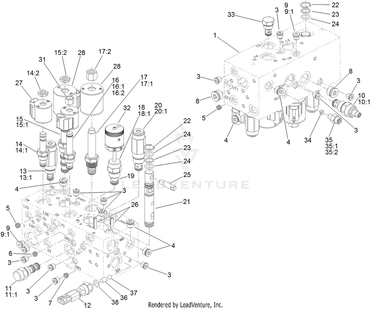 Manifold Block Assembly No. 133-8976  (With Backlap)