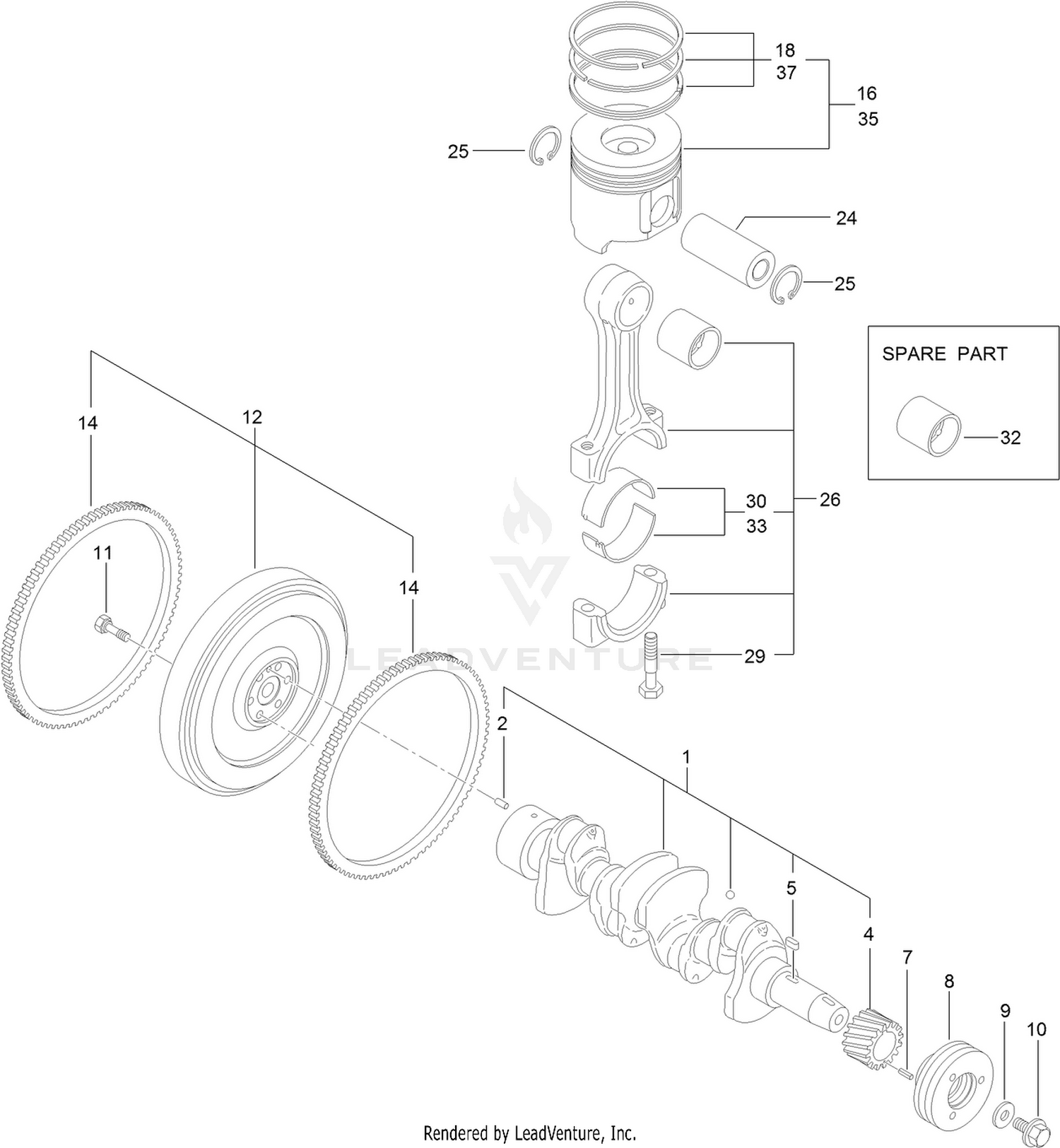 Crankshaft and Piston Assembly