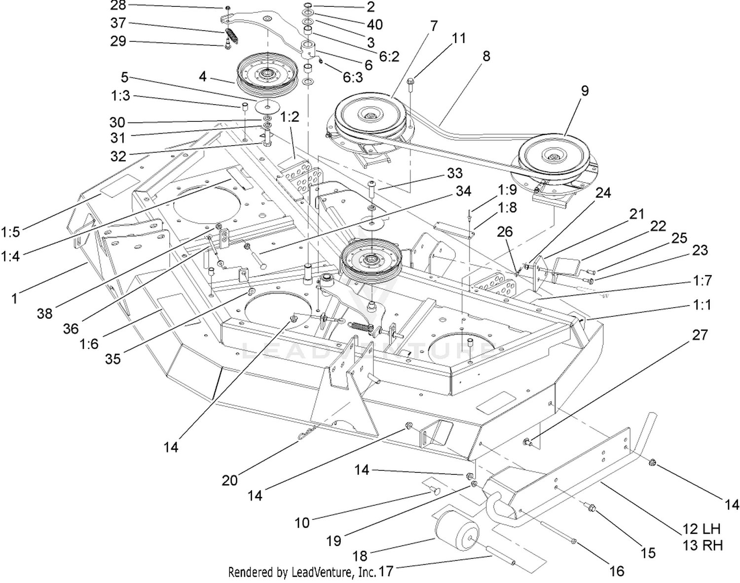 Front Deck, Idler and Skid Assembly
