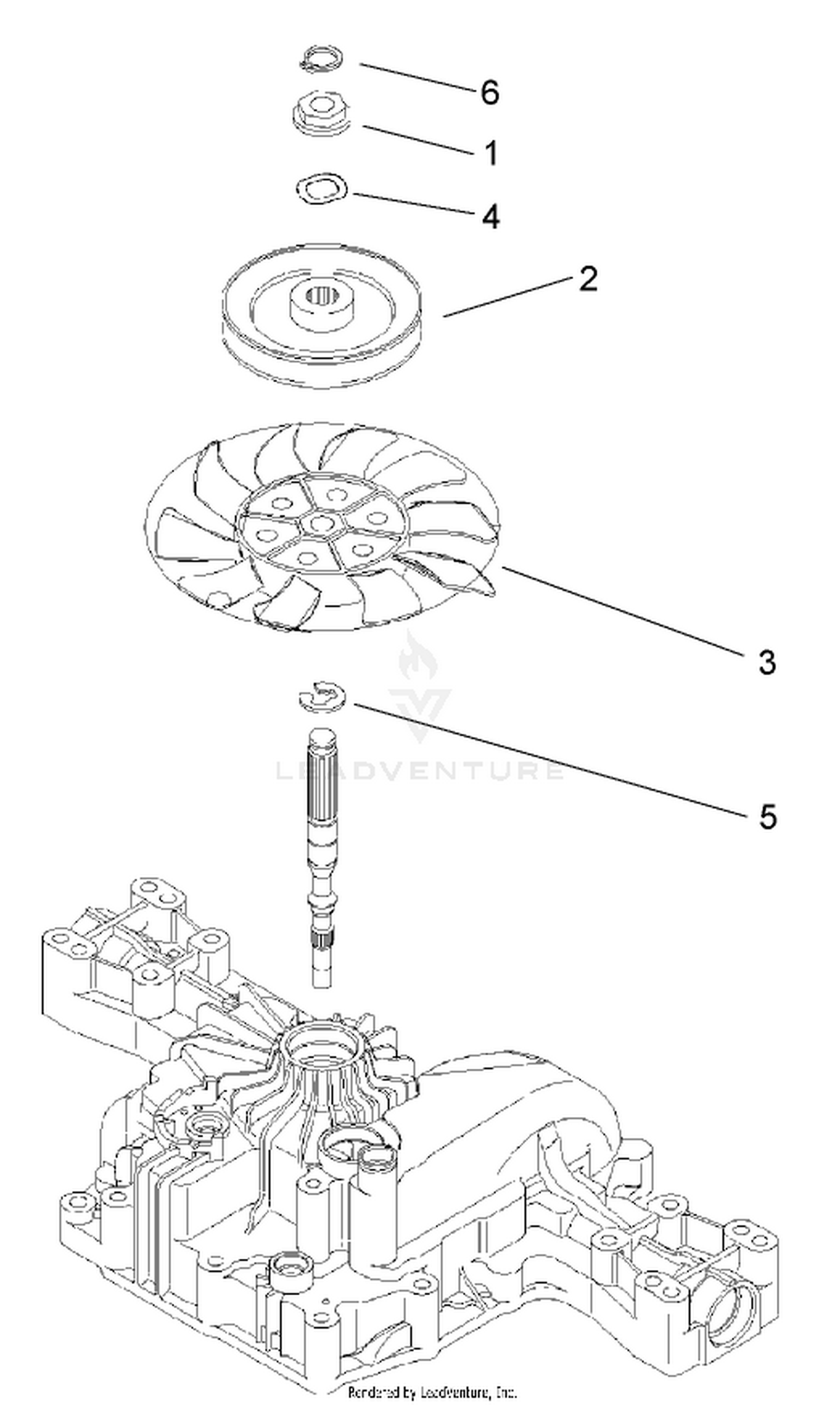 Fan Pulley Assembly  Transmission Assembly No. 114-3155