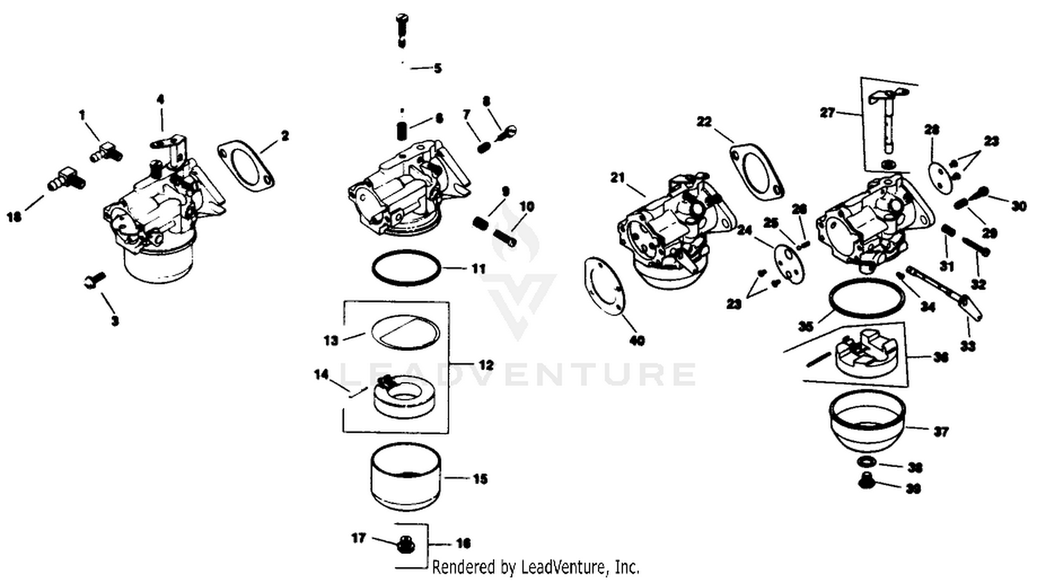Carburetor-Engine Assembly-Kohler Model No. M16s-711533