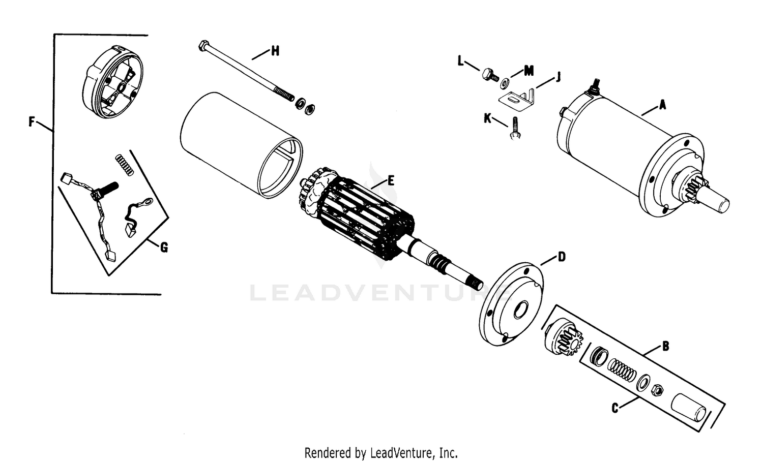 Electric Starter Assembly Engine Model No. K582qs Type Ho. Ps-36315 (continued)