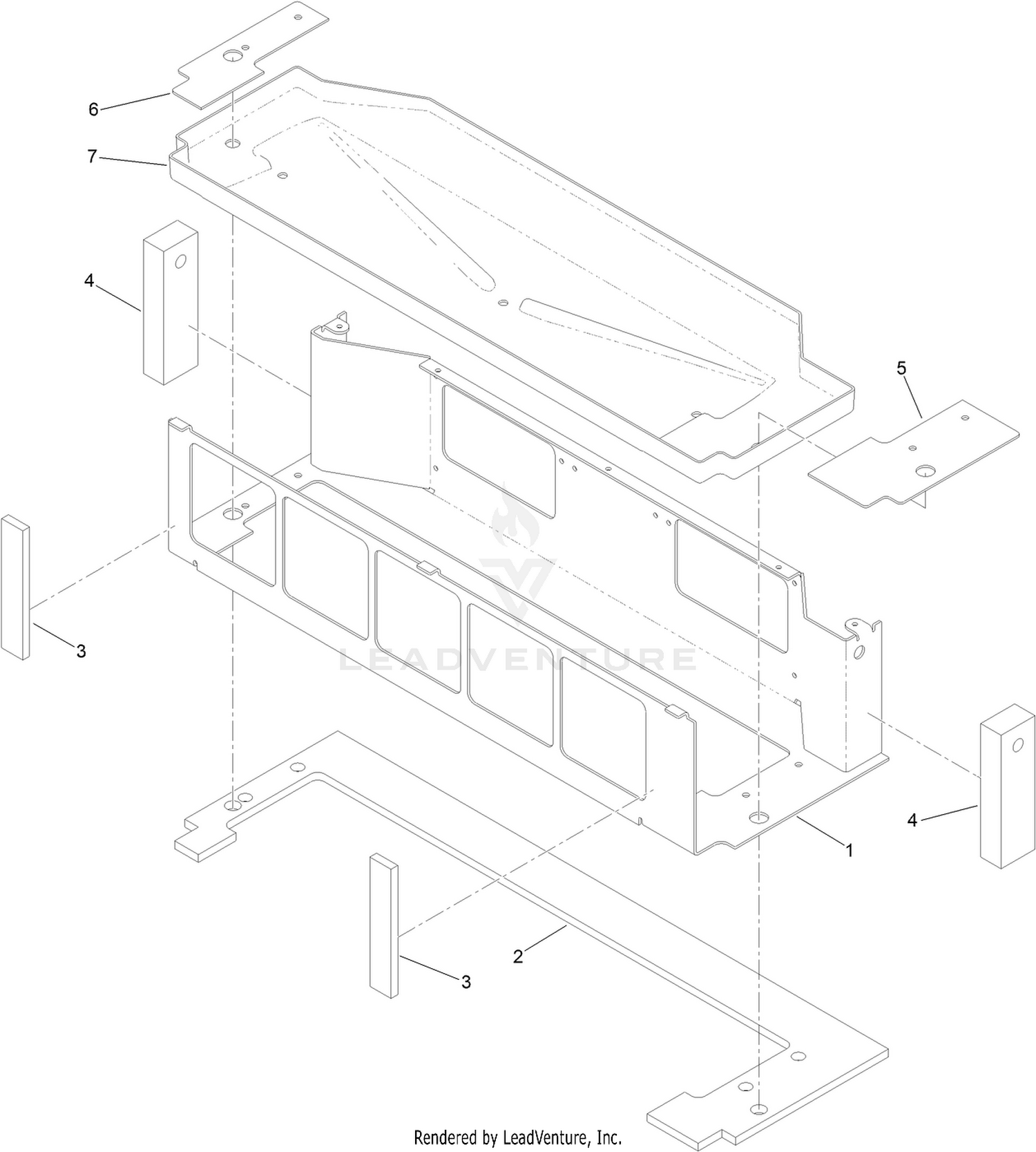 Mixing Box Mounting Bracket  and Water Tray Assembly