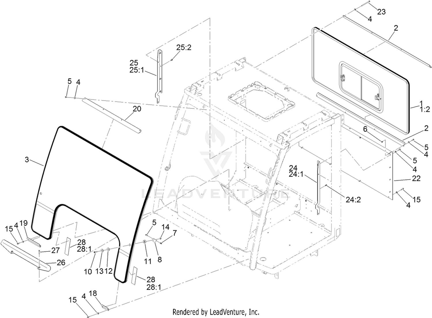 Front and Rear Glass Assembly