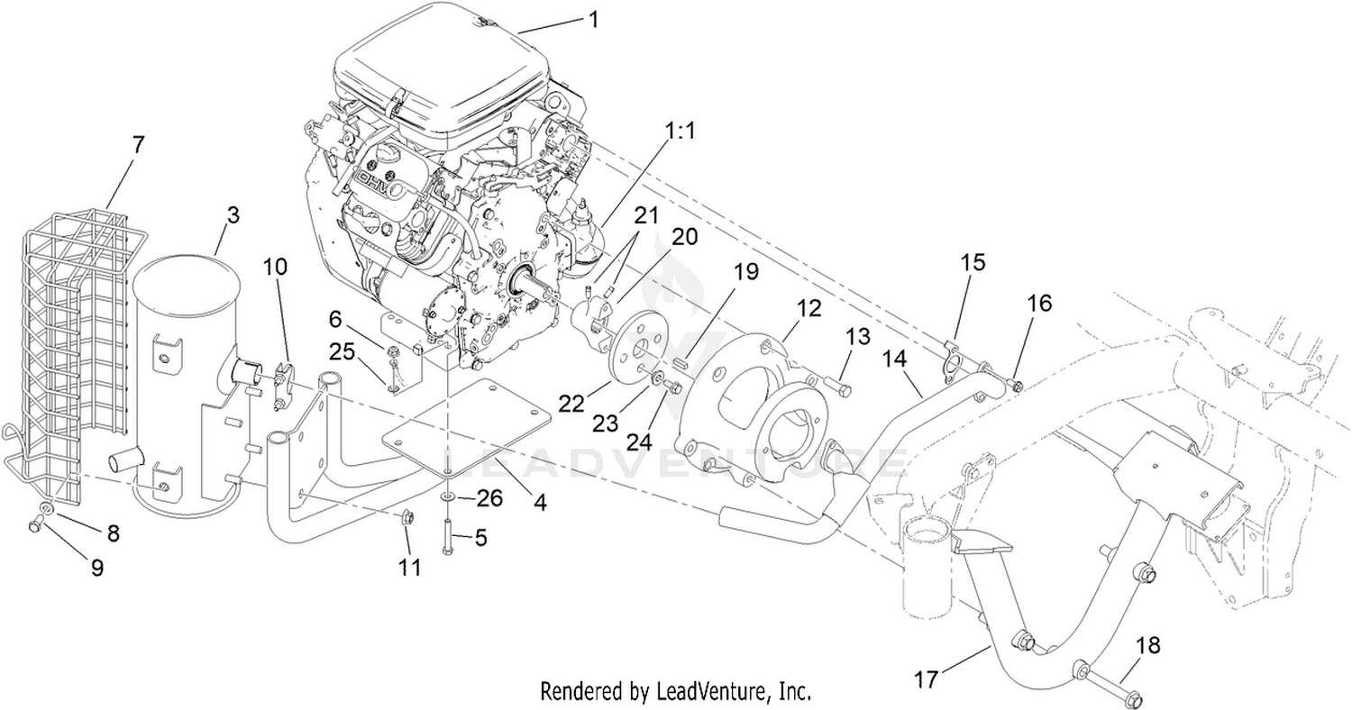Engine and Exhaust Assembly