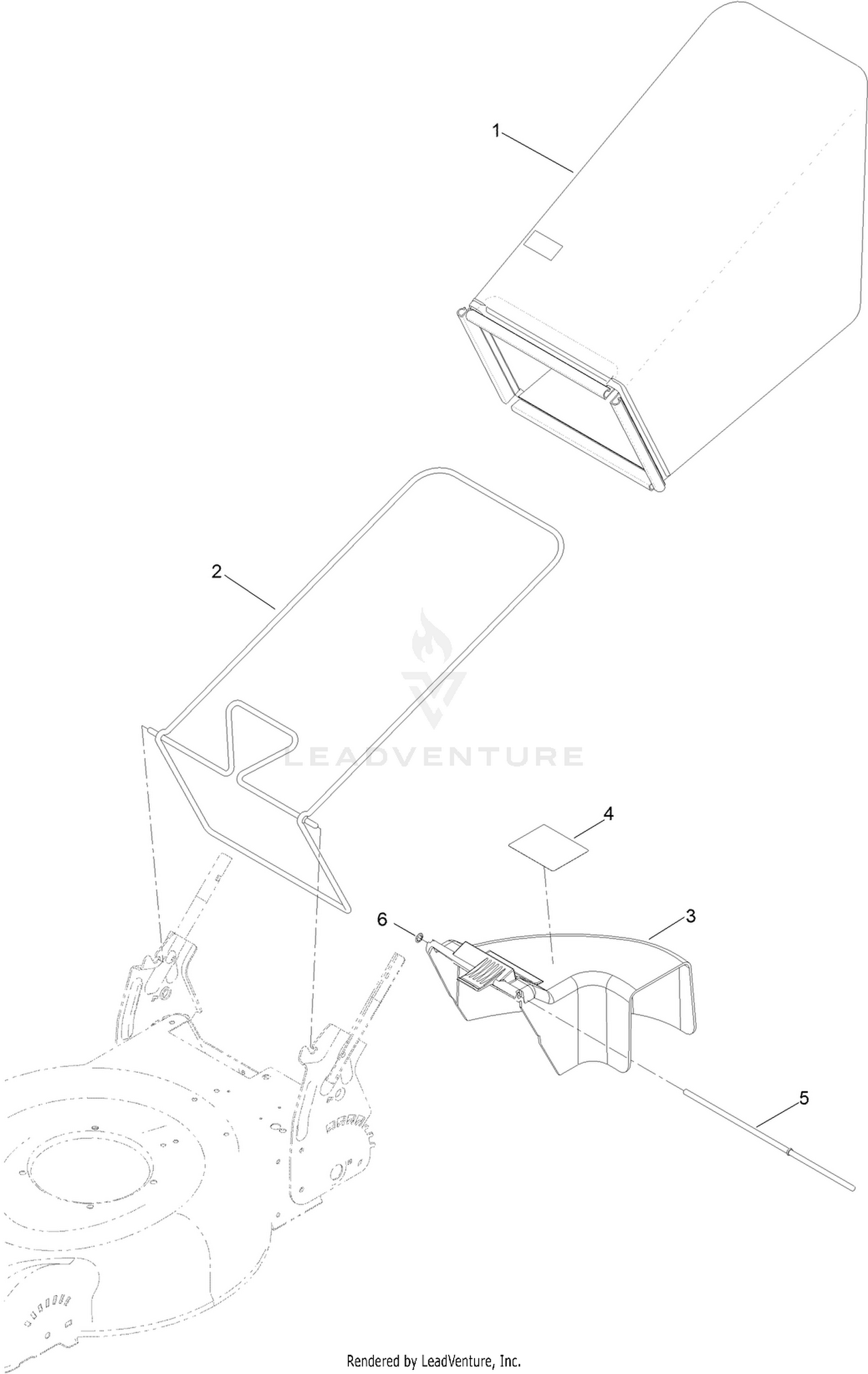 Bag and Rear Deflector Assembly