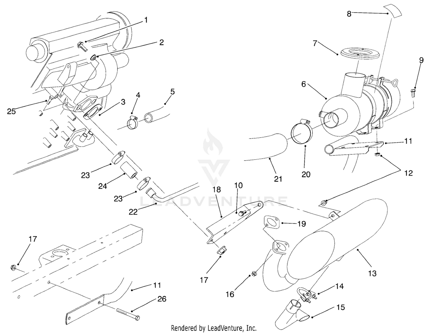 Muffler and Air Cleaner Installation Assembly