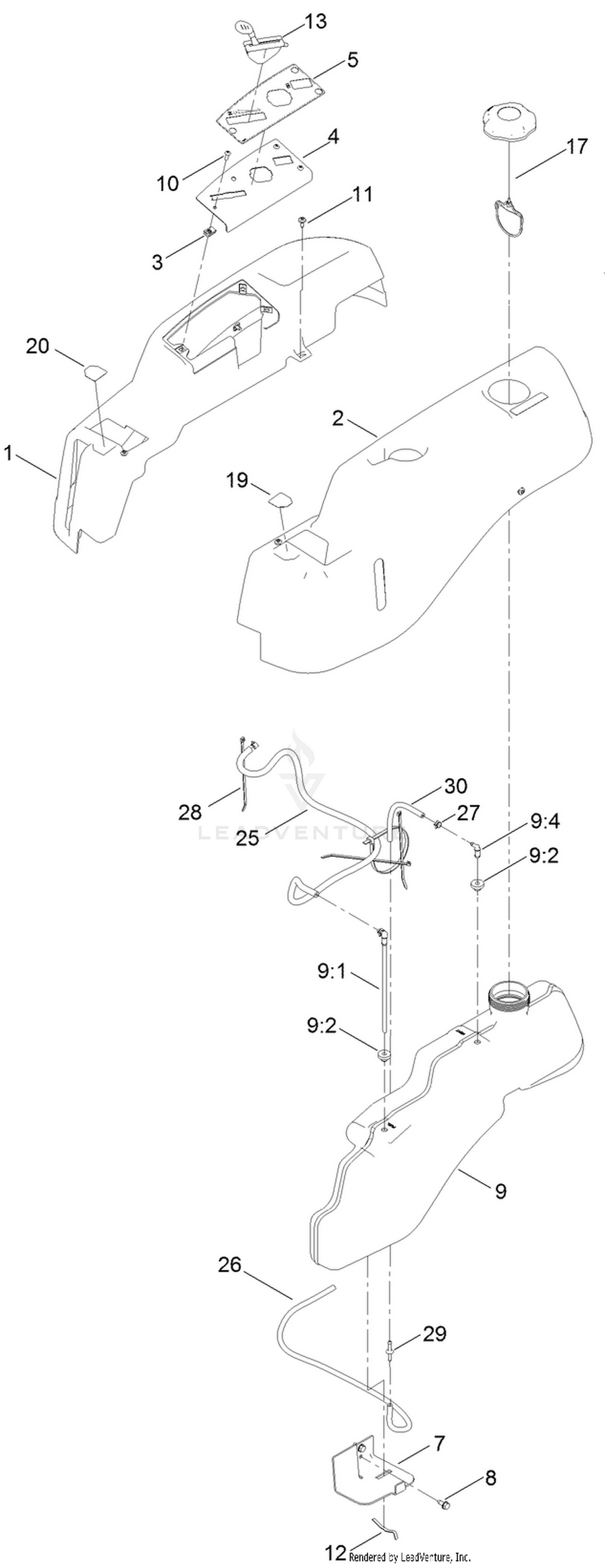 Body Styling and Fuel Tank Assembly
