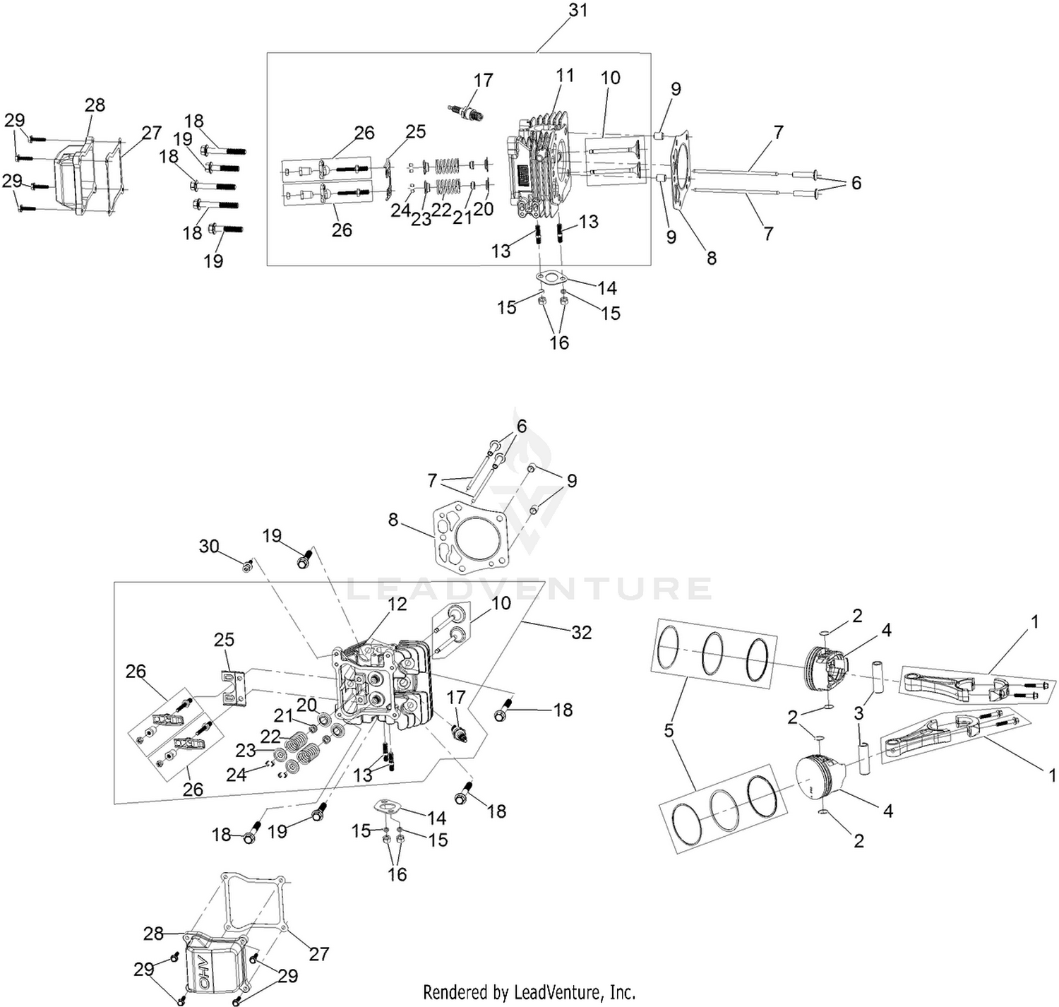 Piston and Cylinder Head Assembly