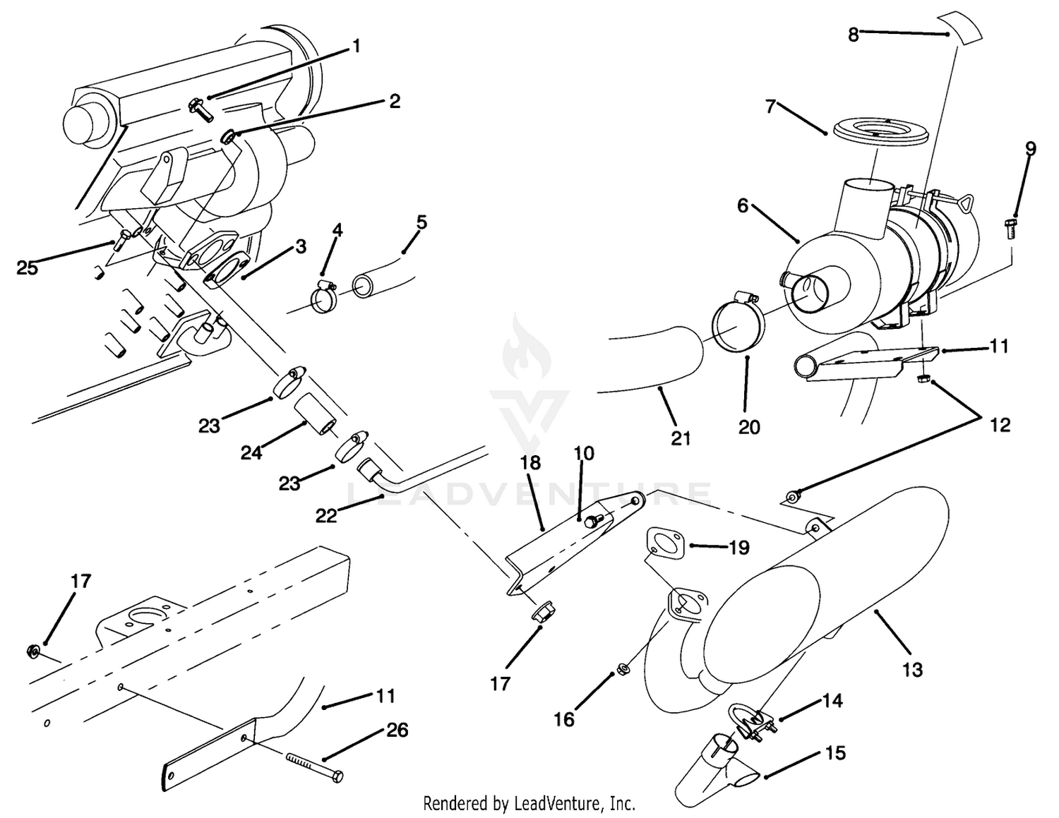 Muffler and Air Cleaner Installation Assembly