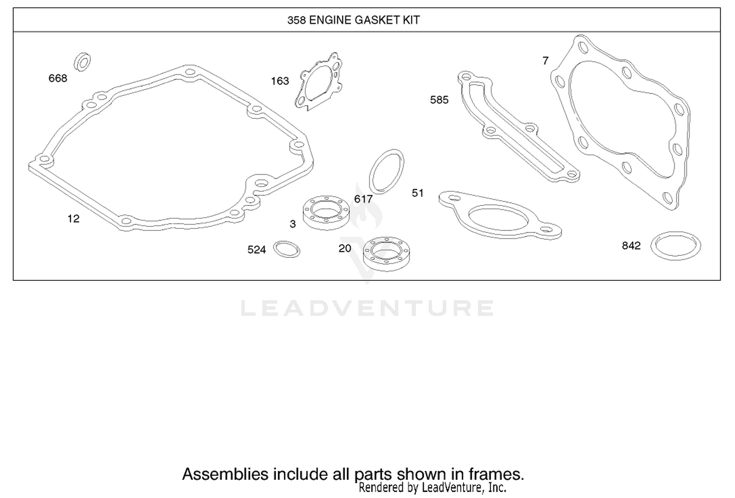 Gasket Assembly Engine Briggs and Stratton Model 123K02-0114-E1