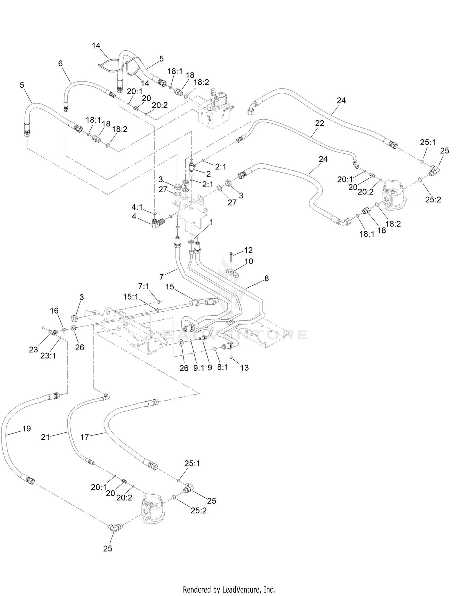 Hydraulic Mow Circuit Plumbing Assembly