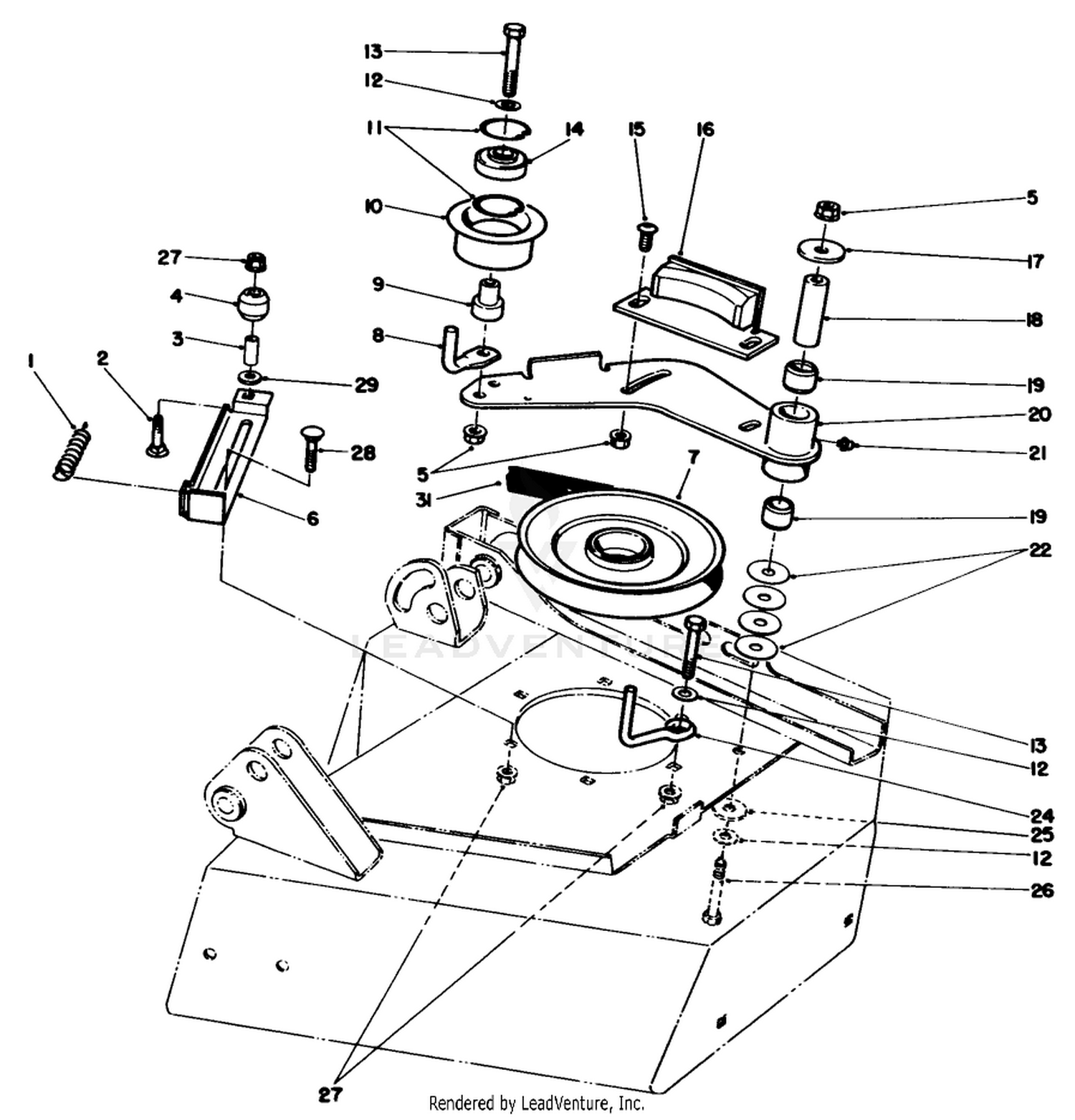 Wing Deck Spindle Drive Assembly
