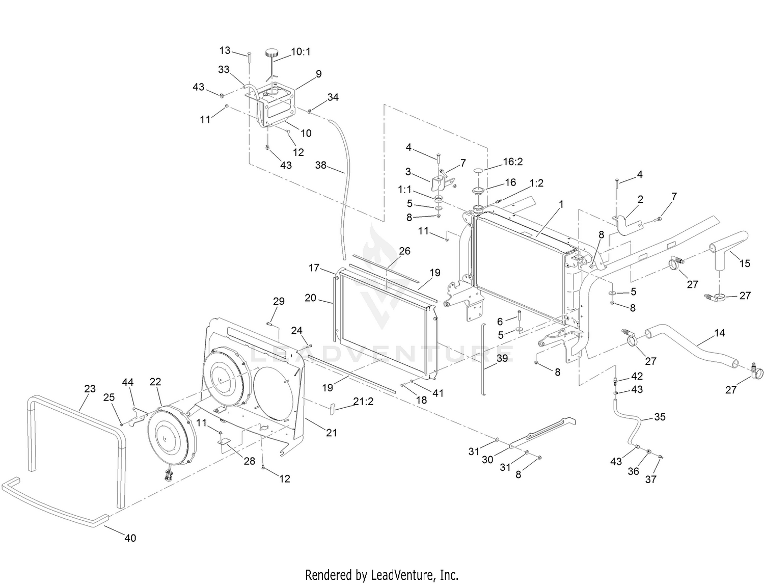Radiator and Cooling Fan Assembly