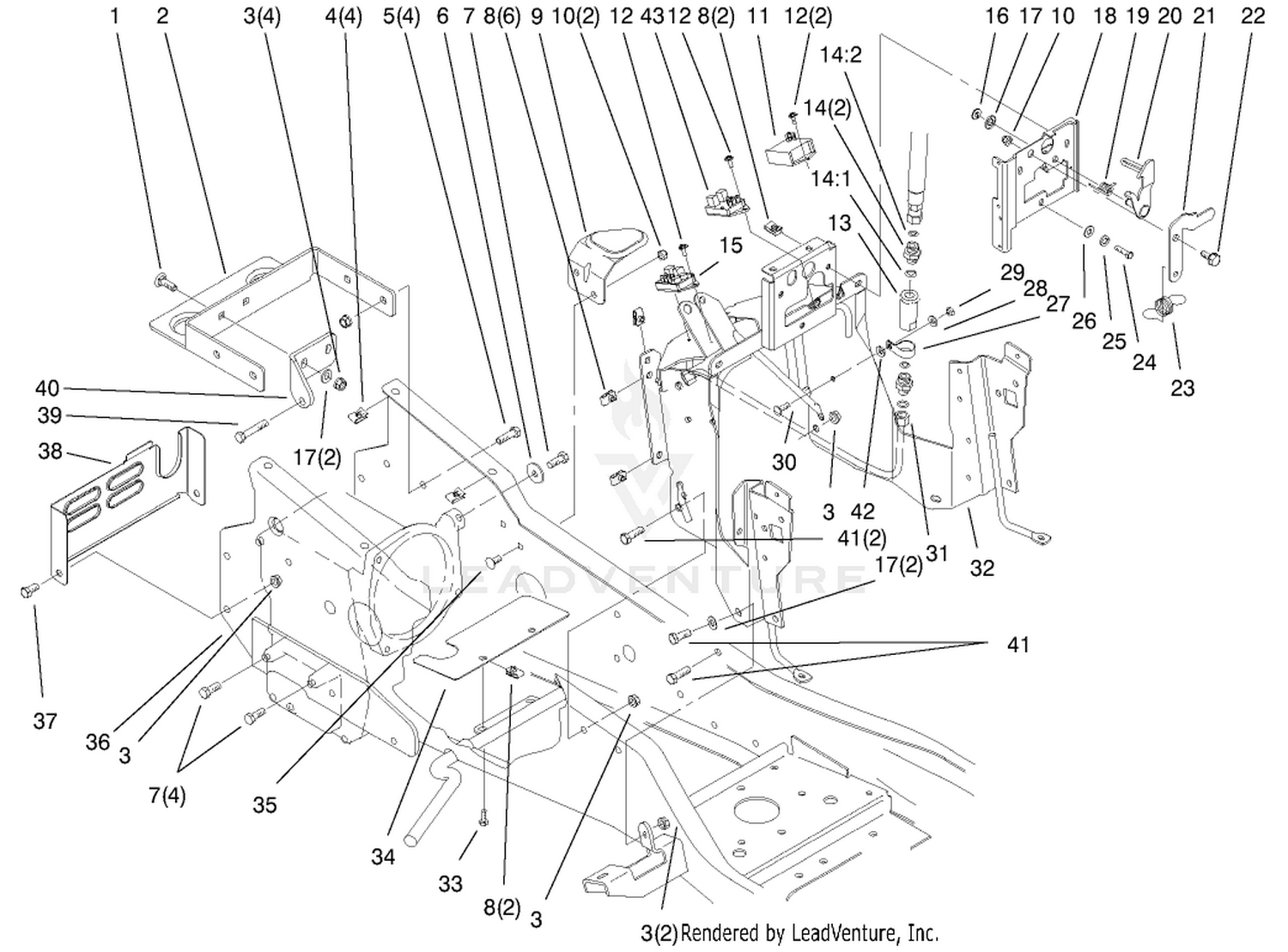 Steering Tower  Fuel Tank Supports Assembly