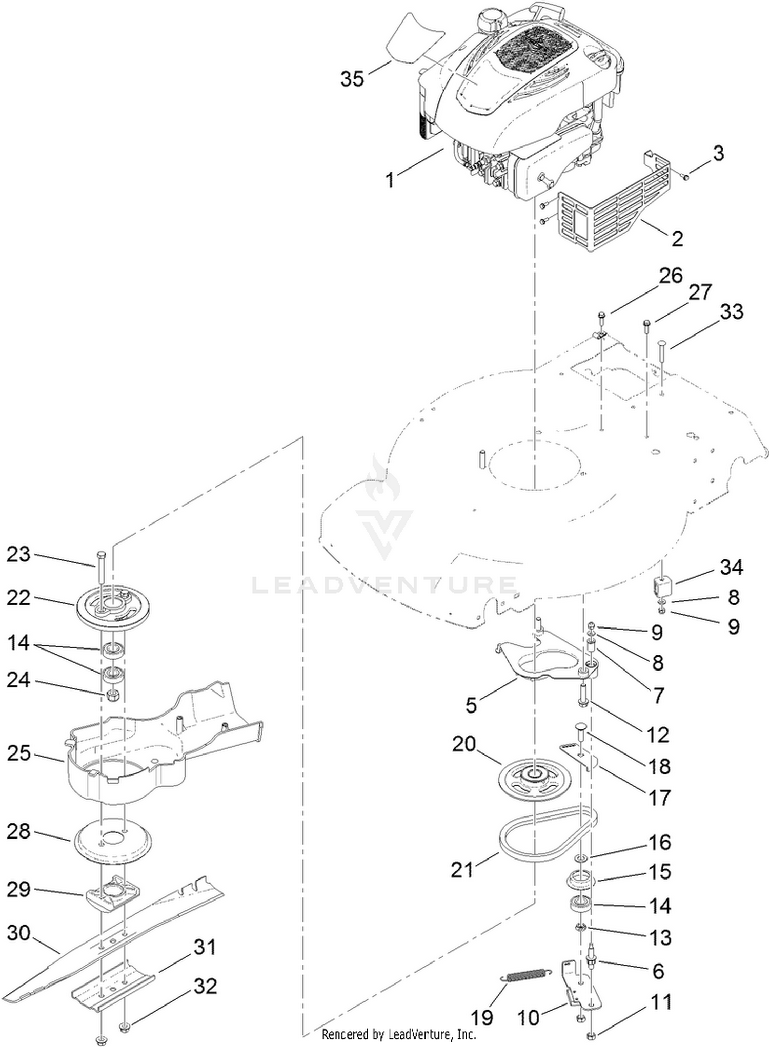 Engine and Blade Assembly
