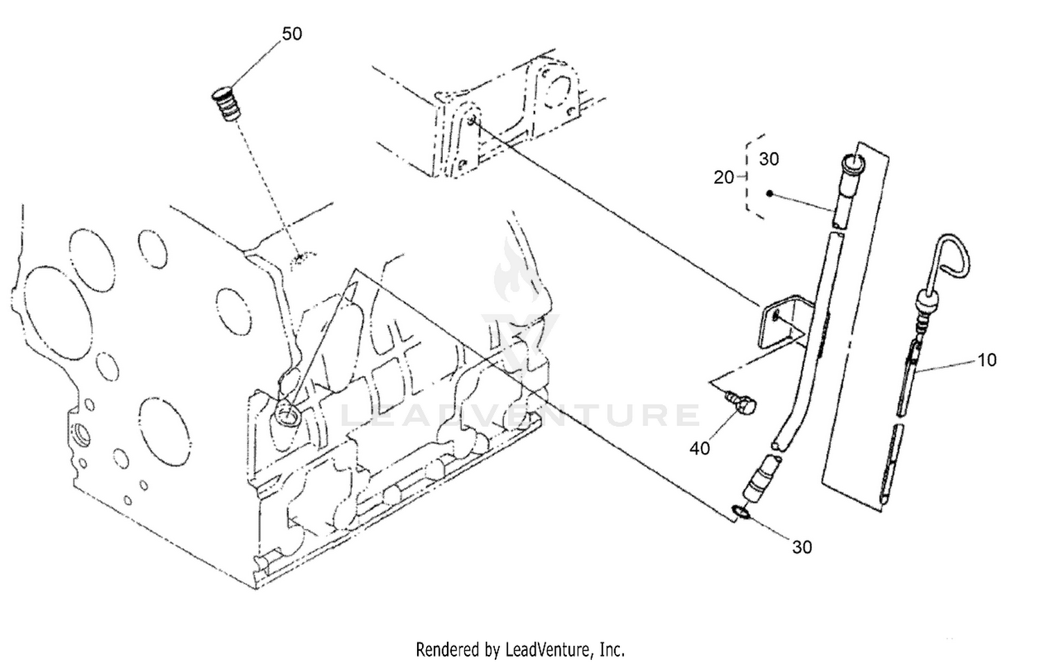 Oil Dipstick and Guide Assembly