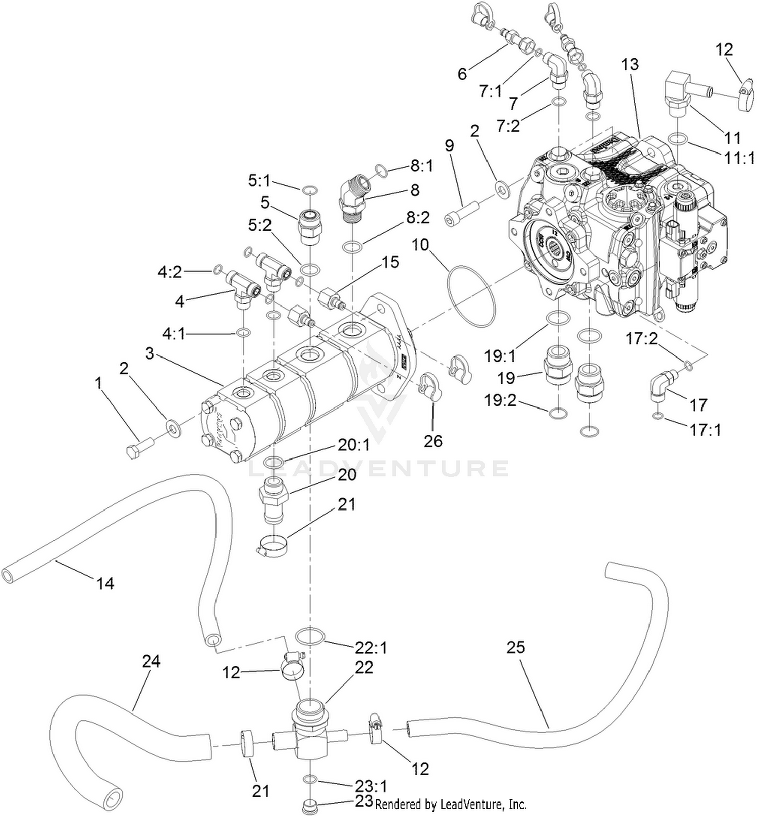 Piston Pump and Gear Pump Assembly