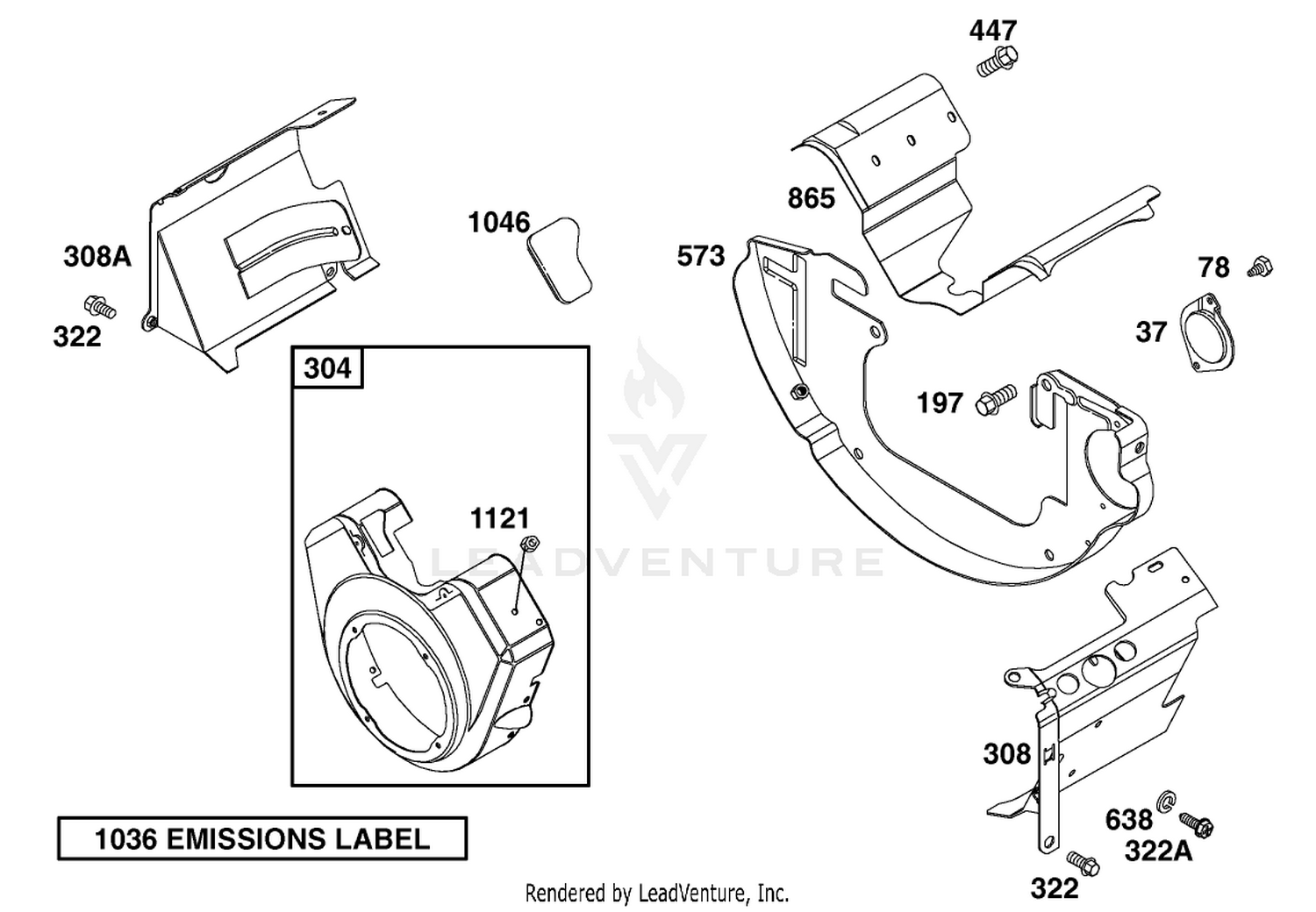 Blower Housing Assembly Briggs and Stratton Model 303440-1409-E1