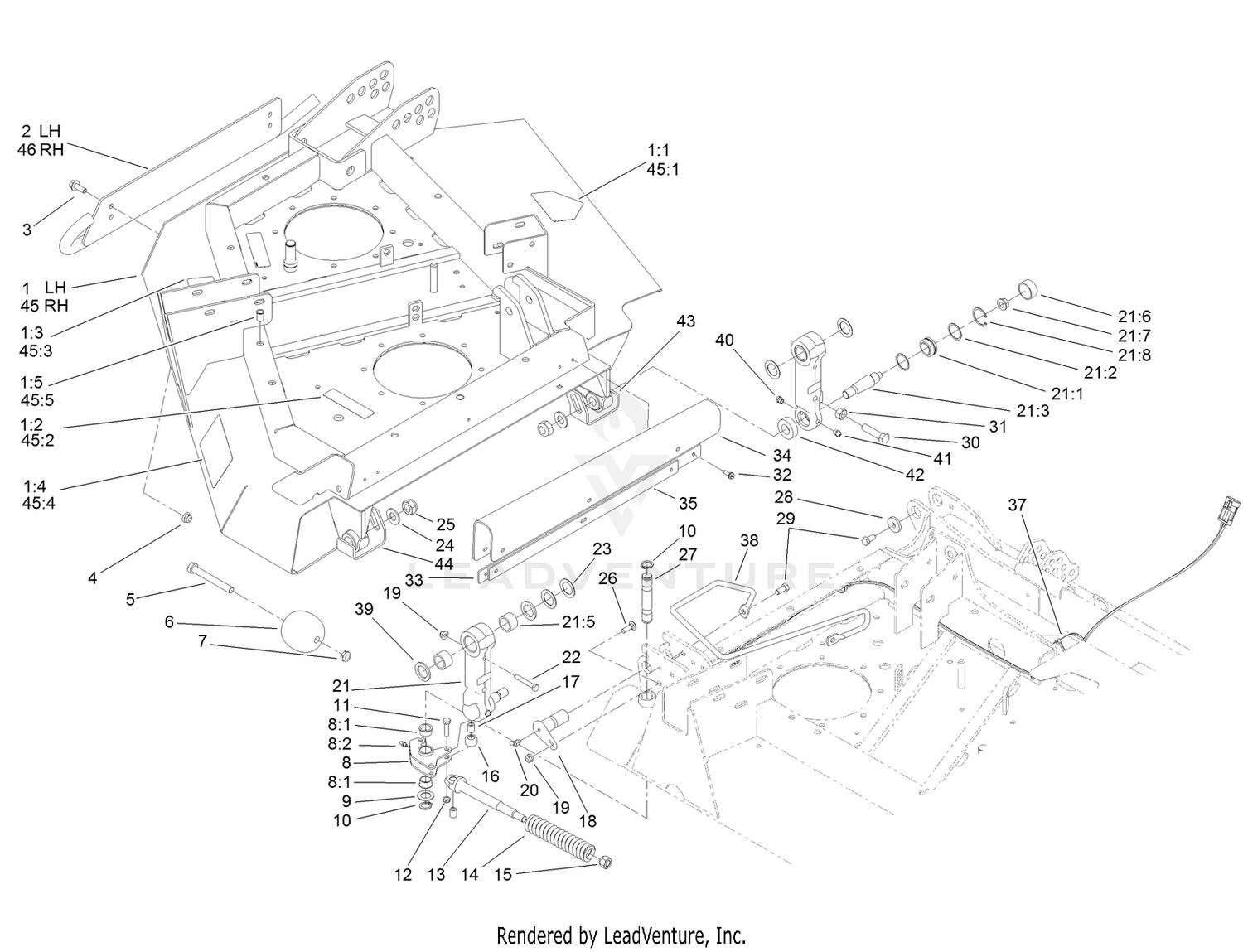 Right Hand and Left Hand  Deck Installation Assembly