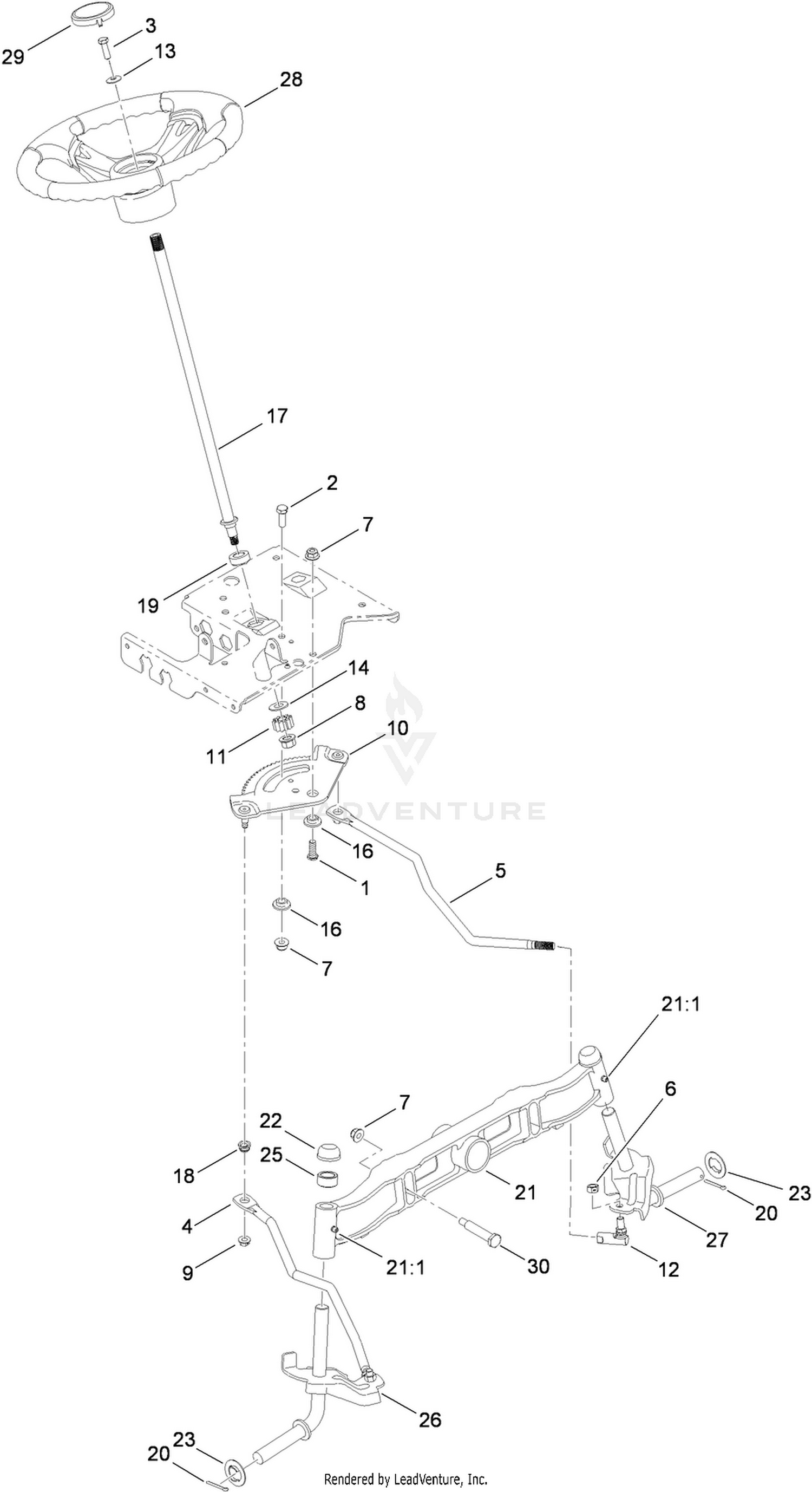 Steering and Front Axle Assembly