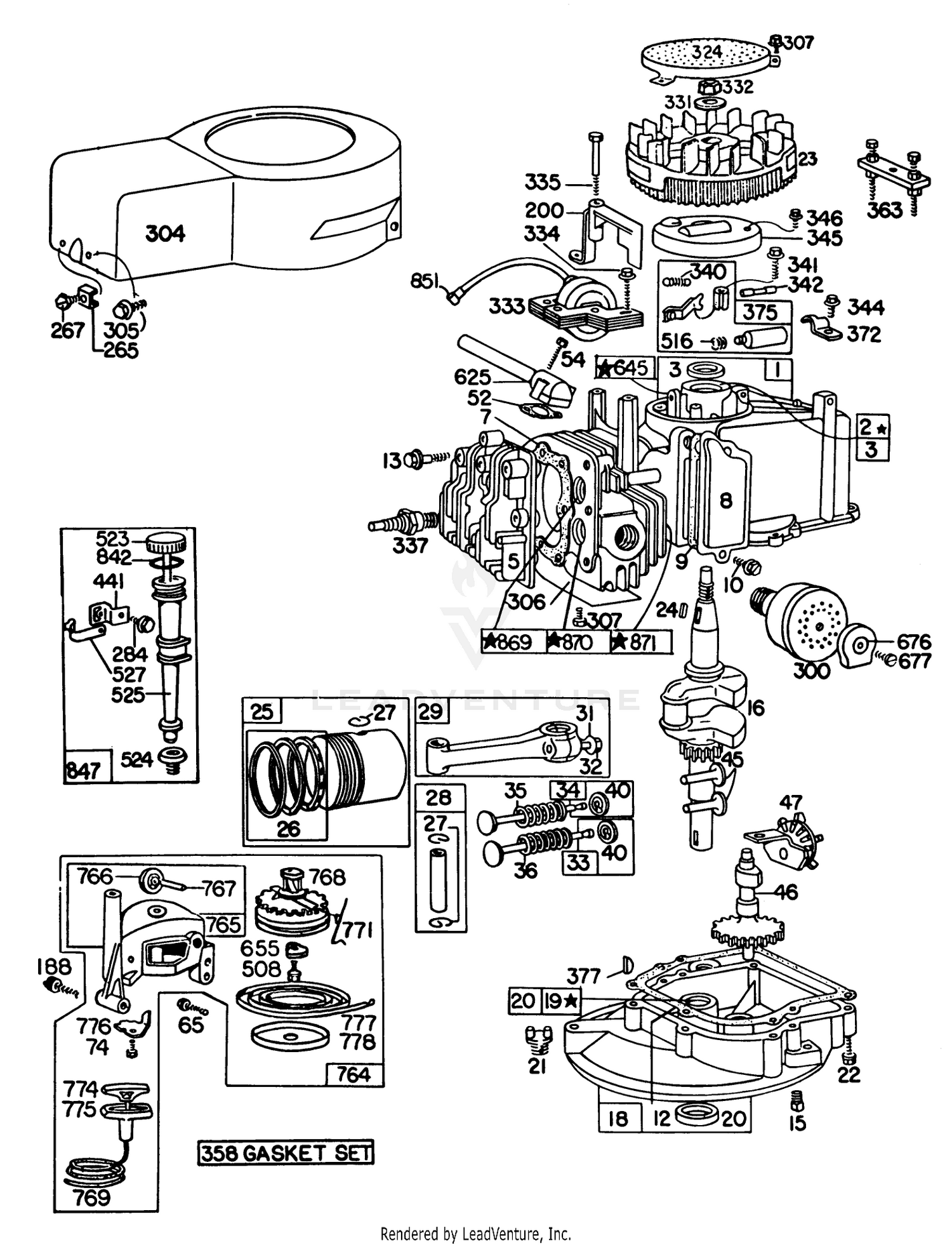 Engine Briggs  Stratton Model 92908-2052-01 2