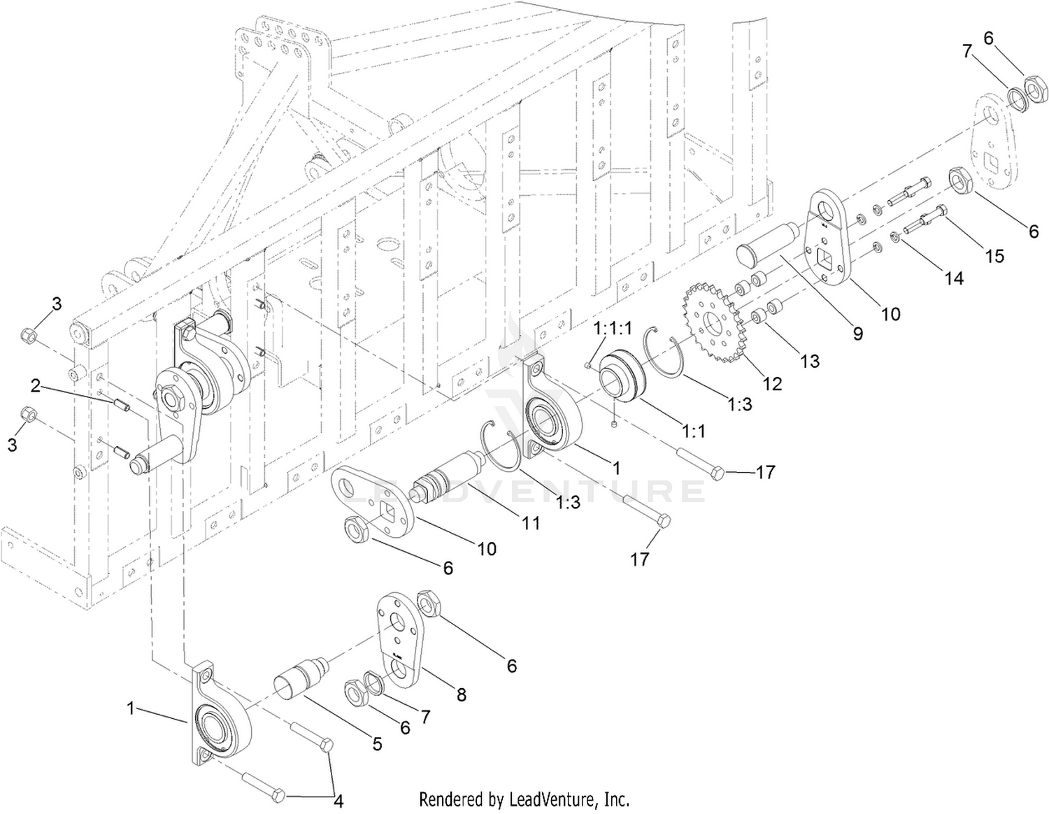 Center to Left Crankshaft Assembly