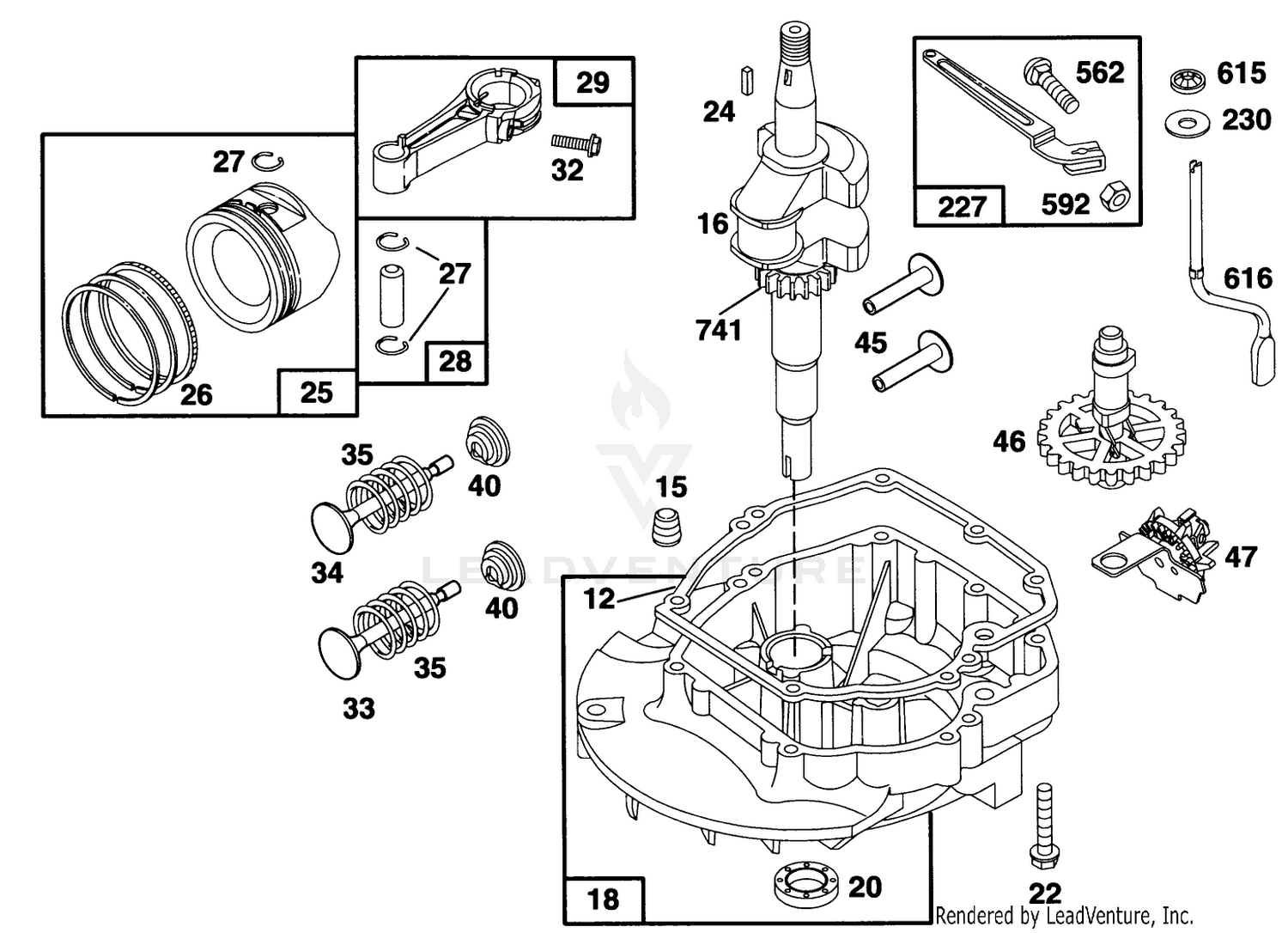Engine Briggs  Stratton Model 122702-0182-01 2
