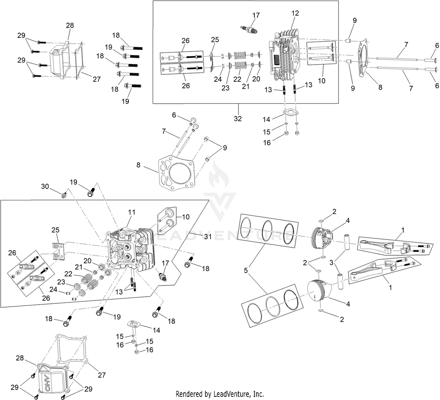 Piston and Cylinder Head Assembly