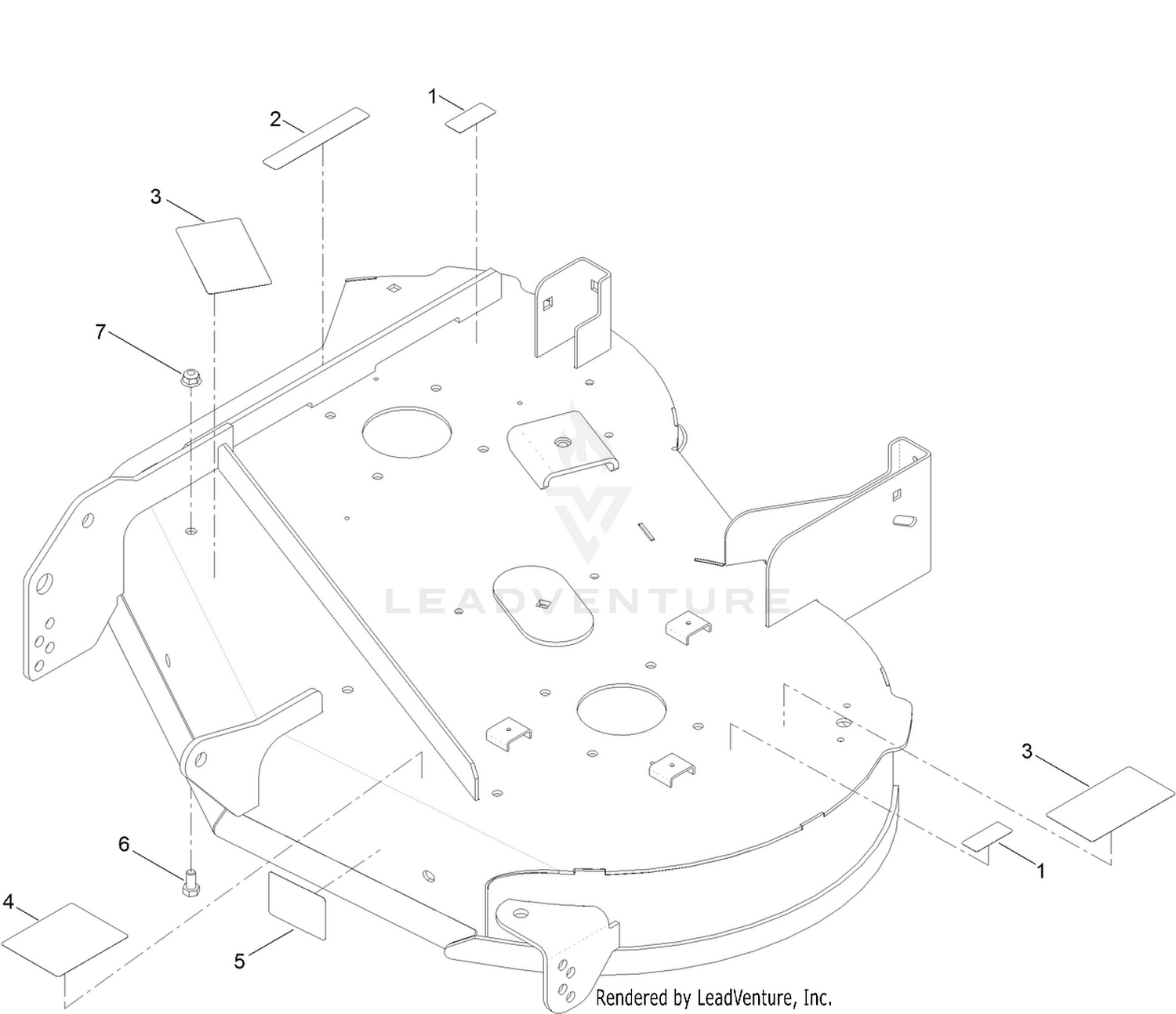 34 Inch Deck Decal Assembly No. 130-7005